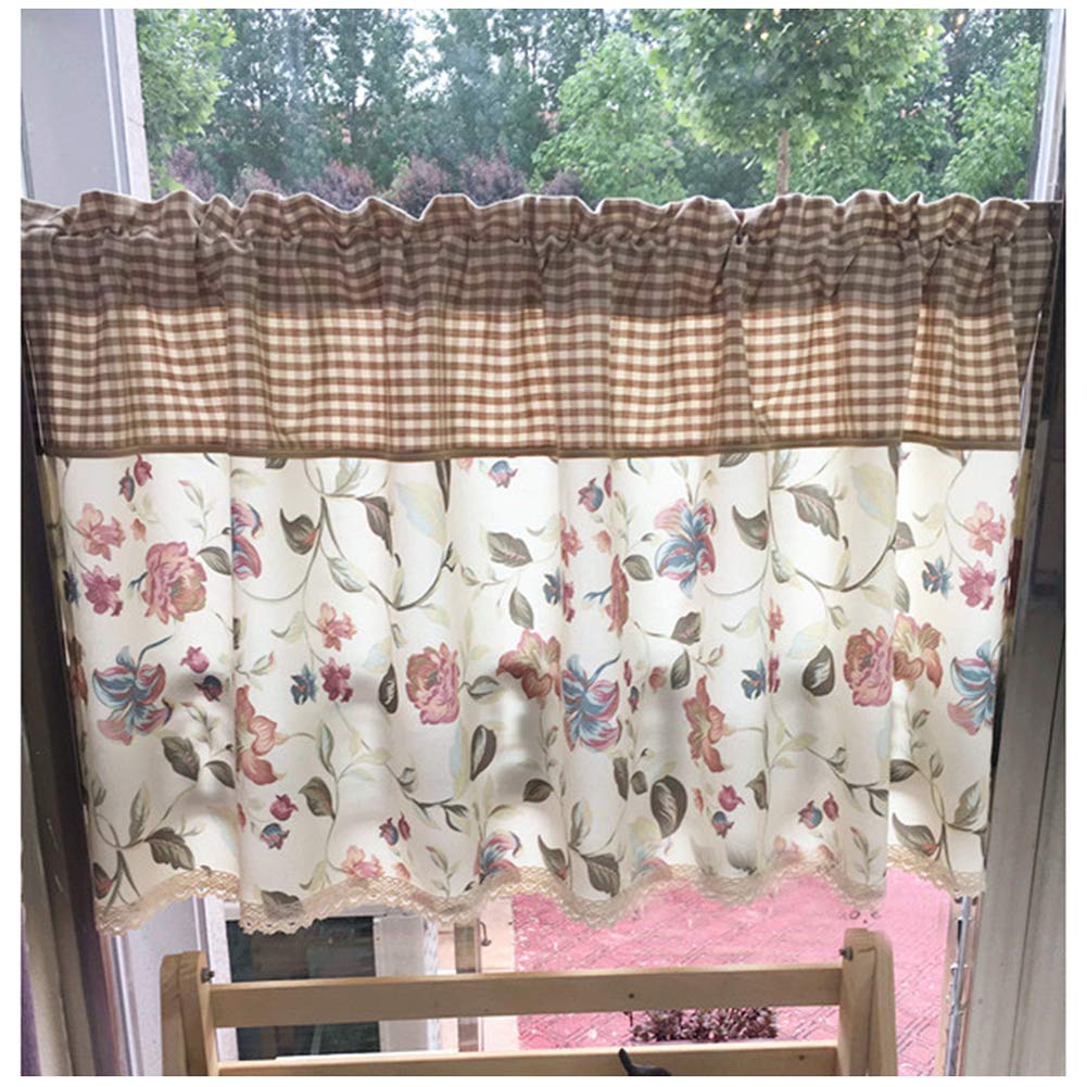 Cortina de café corta y divisoria con estampado clásico para ventanas