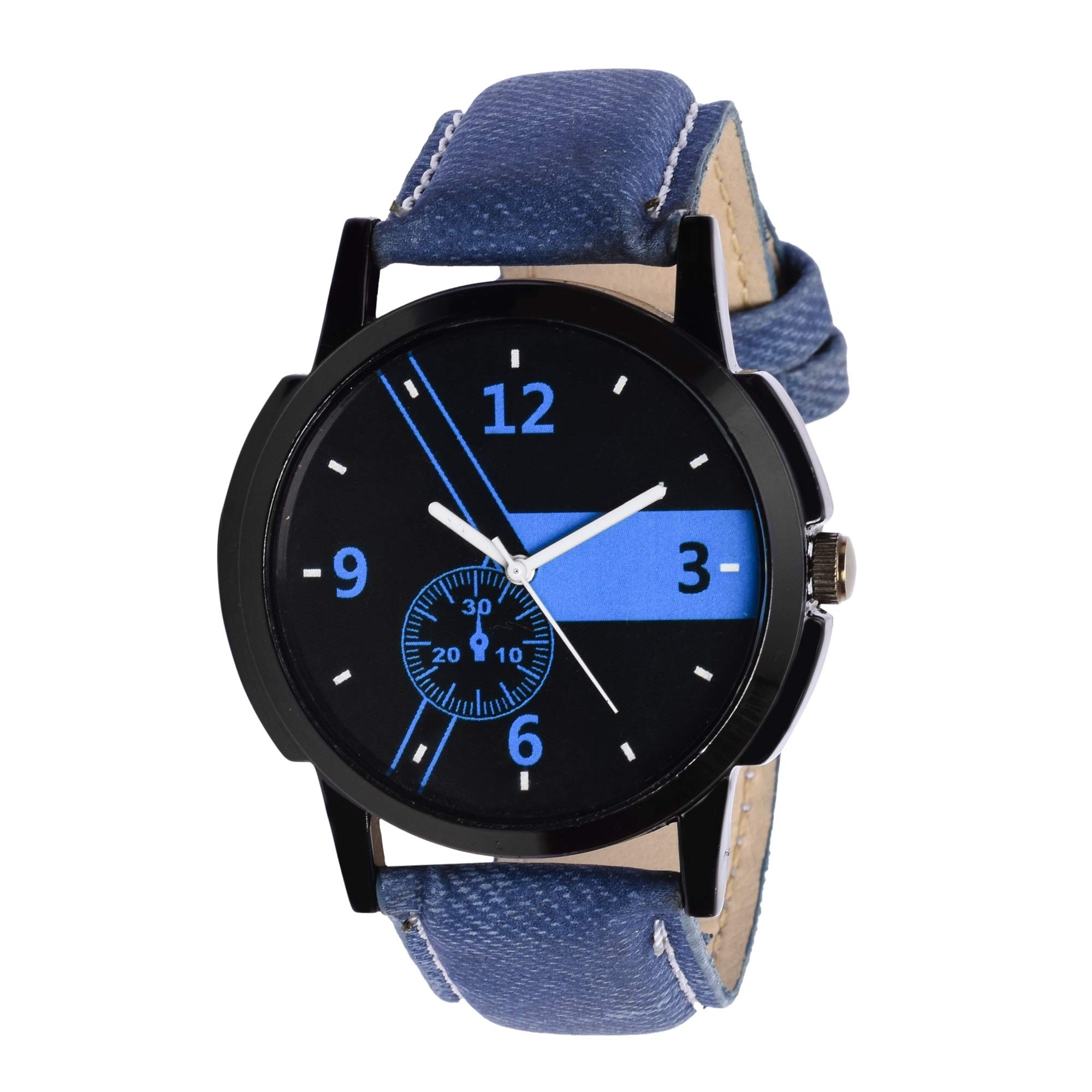 HORCHIS Casual Analog Black & Blue Dial Mens Leather Watch-HORC_ENT_11103 (B08BG41WRW) Amazon Price History, Amazon Price Tracker