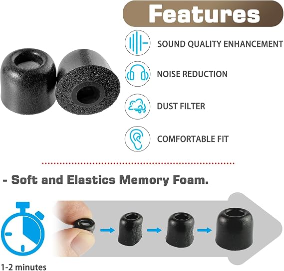 sciuU Ear Bud Tips compatible with Sony WF-1000XM5 / WF-1000XM6 Earbuds