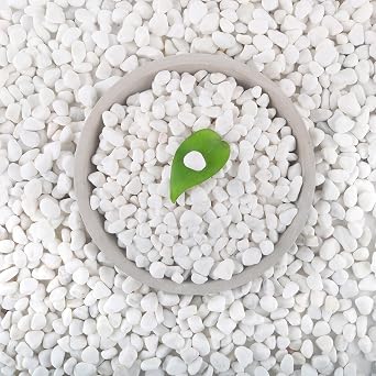 Mulctun 12Lb White Rocks for Plants, 1/4"-3/4" White Pebbles, Decorative Stones for Vases, Small Aquarium Gravel for Fish Tank Garden Rocks for Potted Plants & Home Decor