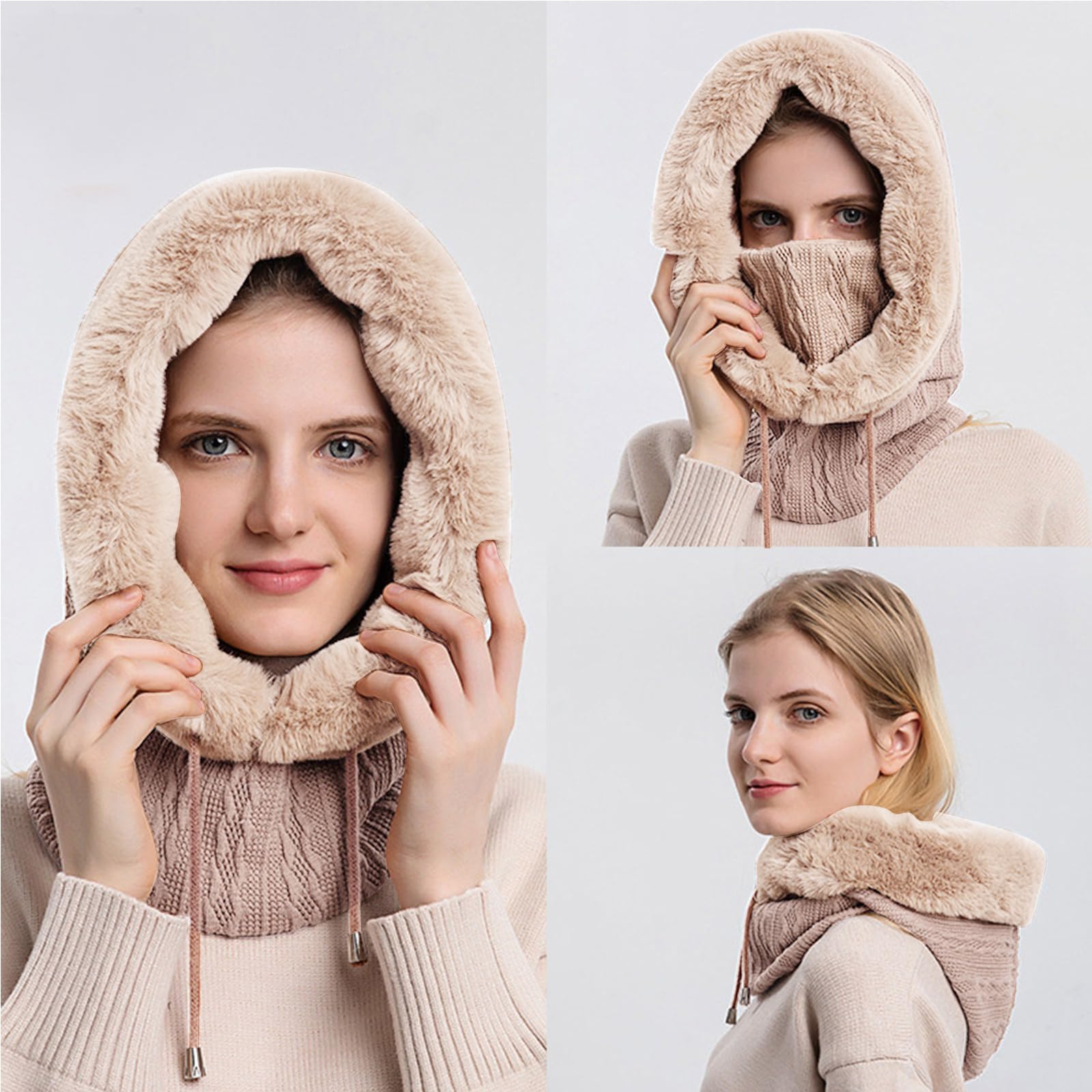 YAMEE Passamontagna Balaclava Sci Donna,Cappello Invernale Donna,Cappuccio più Caldo,Cappelli da Sci cap Outdoor per Lo Sci,la Corsa,Il Ciclismo,Le Moto,l'Alpinismo nel Freddo Inverno