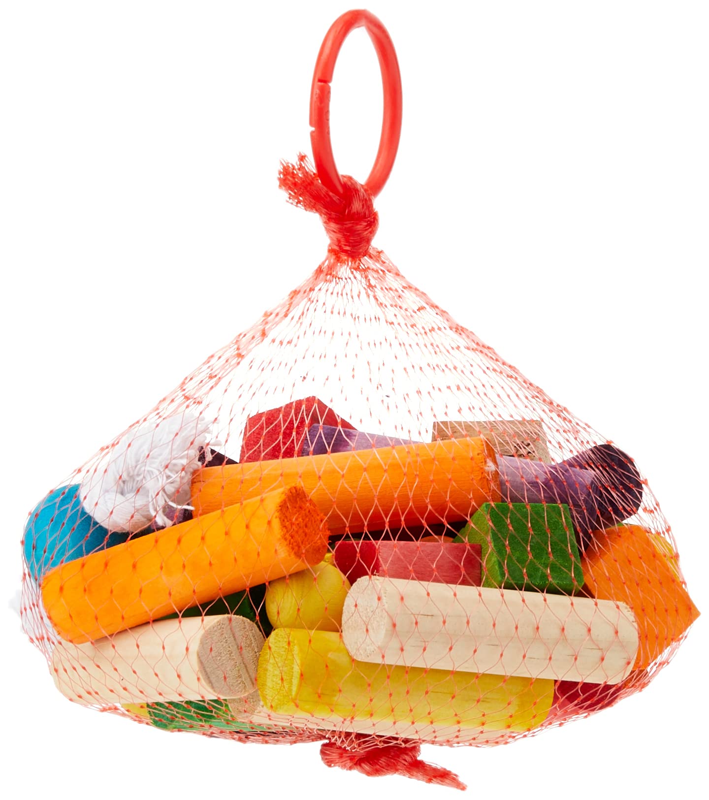 HAPPYPET WOODEN PLAY BLOCKS MEDIUM PARROT PECKING PREENING CAGE TOYS 40PCS 00792