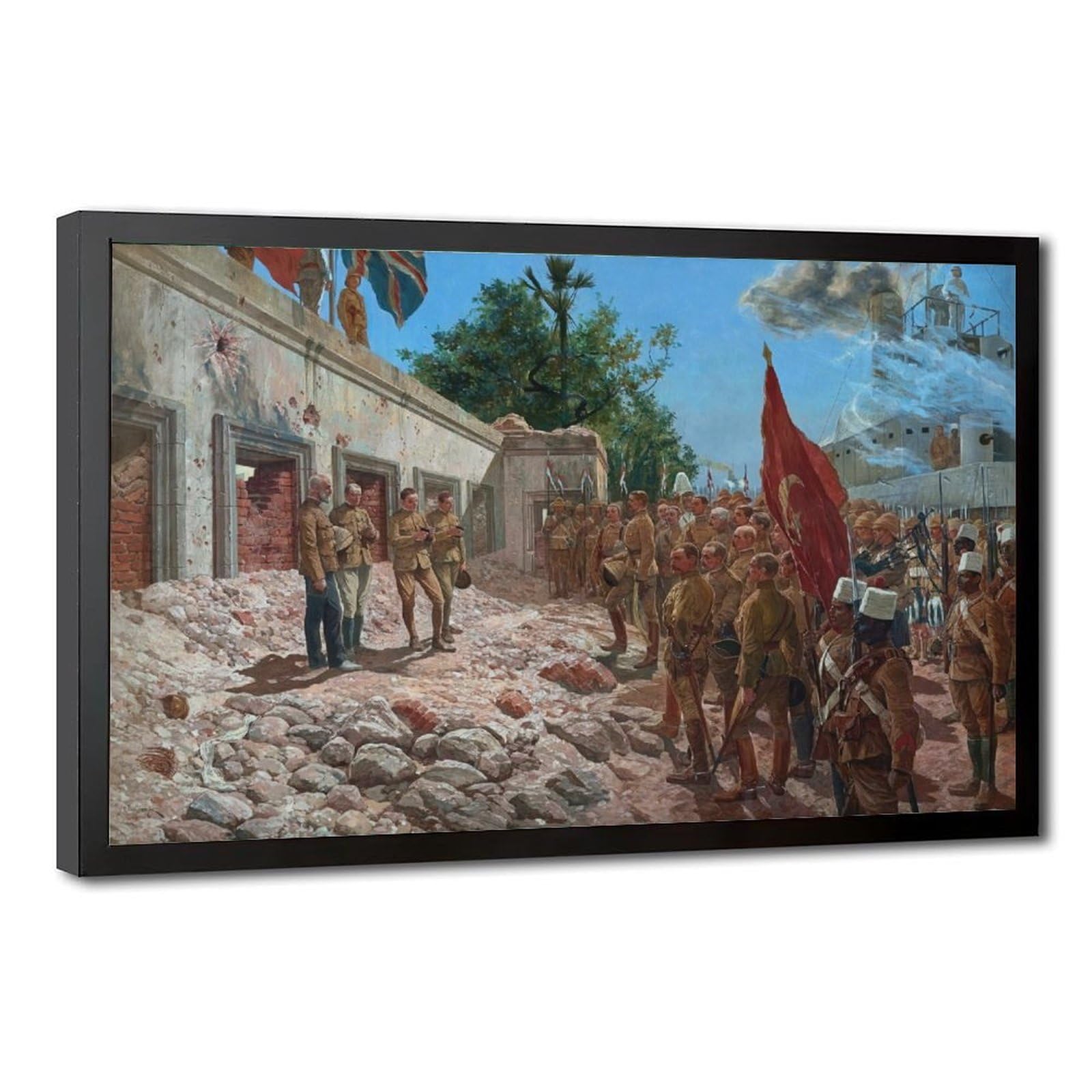 WCYB The Memorial Service for General Gordon, 4 September 1898 by Richard Caton Woodville Prints Posters Canvas Deco Paintings Wall Art For Office Hangable