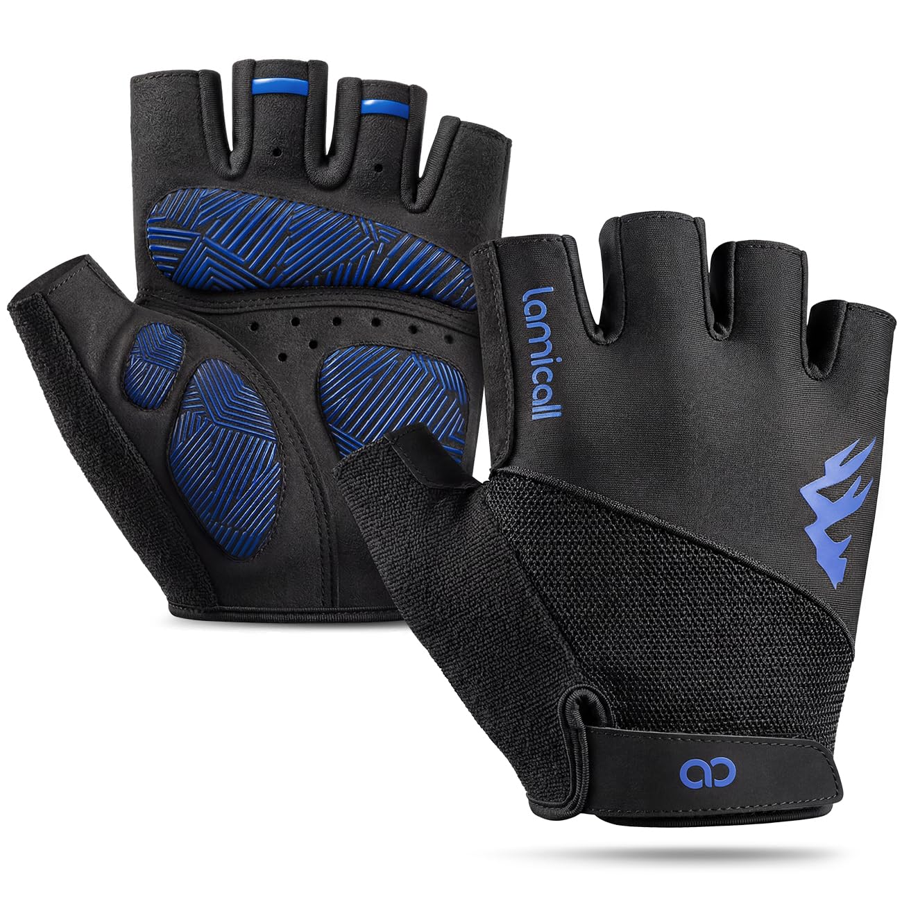 Lamicall Fahrradhandschuhe Herren & Damen, Fitness Handschuhe - [Stoßdämpfend & Atmungsaktiv] Halbfinger MTB Handschuhe Herren Sommer, Weich & Leicht Sporthandschuhe für Radfahren, Trekking, Motorrad