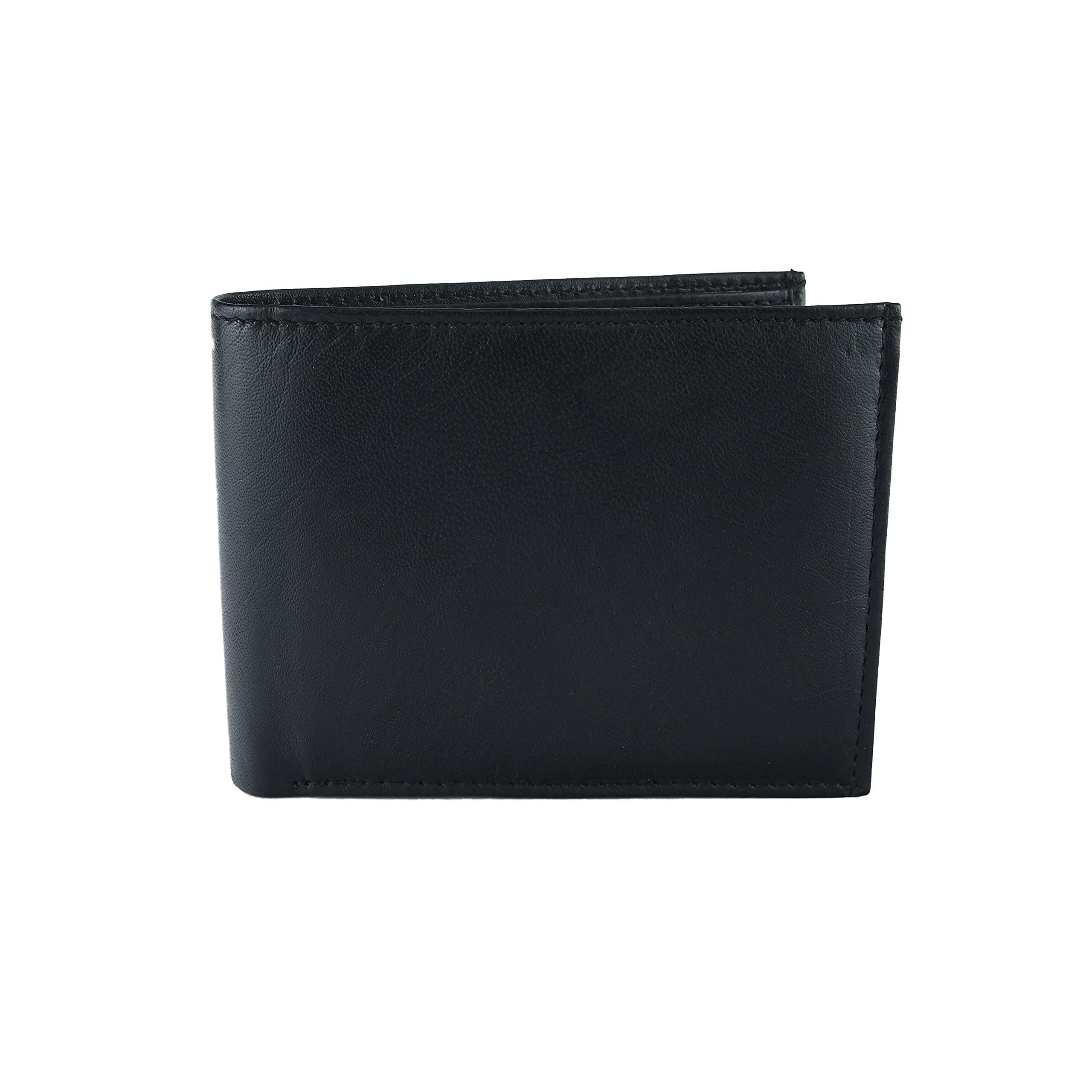 GRESEL Men's Genuine Leather Wallet With Coin Purse, Double Compartment Clip