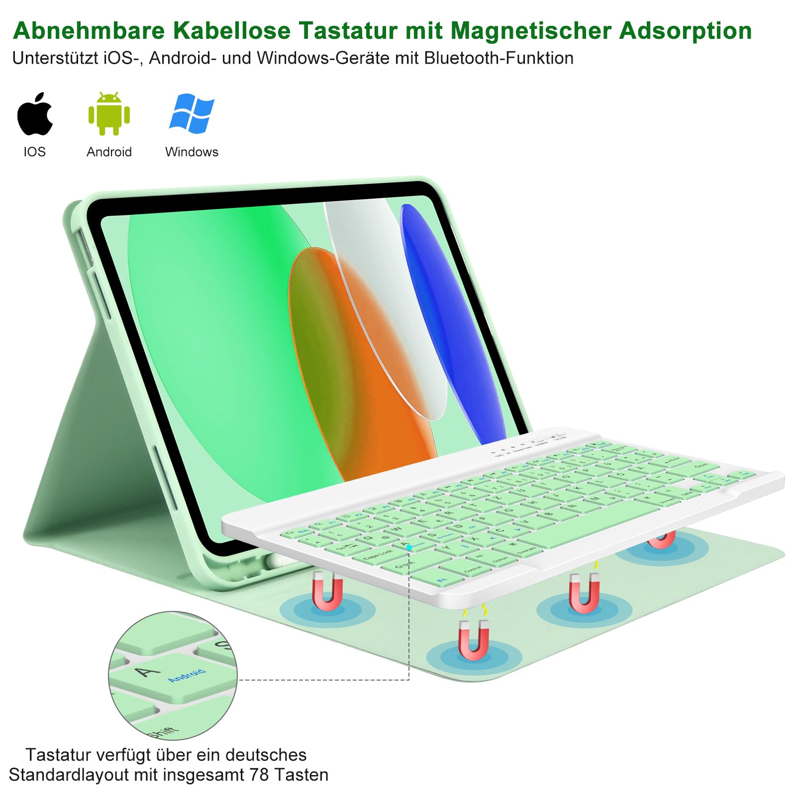 Tastiera Bluetooth Per IPad 10/11 Gen - Cover Con Touchpad, Retroilluminazione 7 Colori - Foto 5