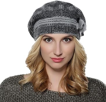 Amazon Winterwomen ベレー帽ニット ウール アンゴラ ベレー ミンクの花の装飾キャップのグリッド ダブル暖かい帽子 C01 中国 Lsy スポーツ アウトドア Amazon Winterwomen ベレー帽ニット ウール アンゴラ ベレー ミンクの花の装飾キャップのグリッド ダブル暖かい帽子 C01 中国 Lsy スポーツ アウトドア