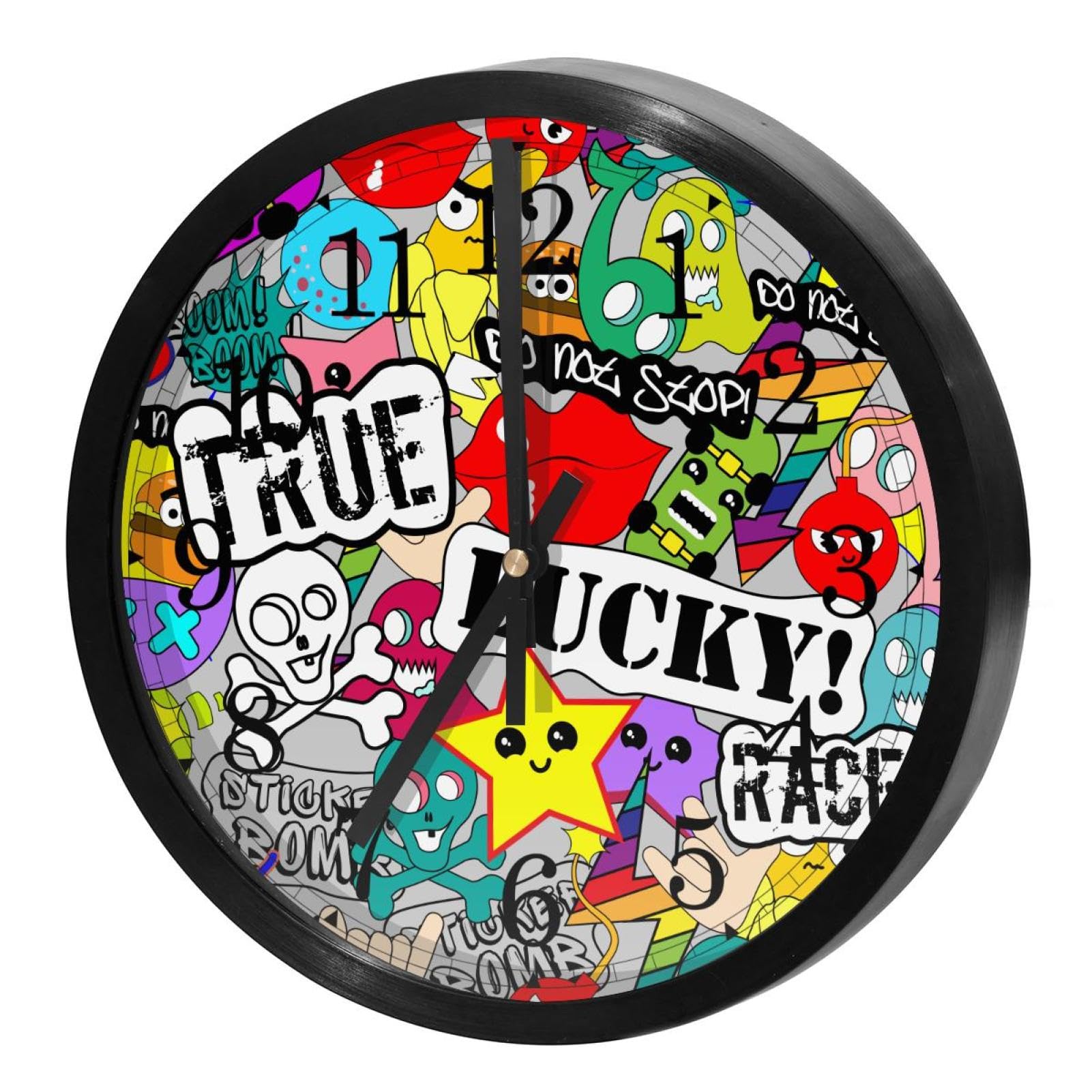 Horloge murale à quartz silencieuse au design rond pour la maison