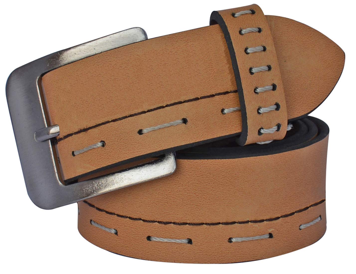 Sunshopping Men's Tan Synthetic Leather Belt