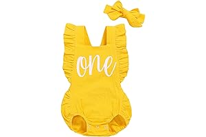 Baby Girl First Birthday Tutu Dress 1st Birthday Bodysuit with Headband