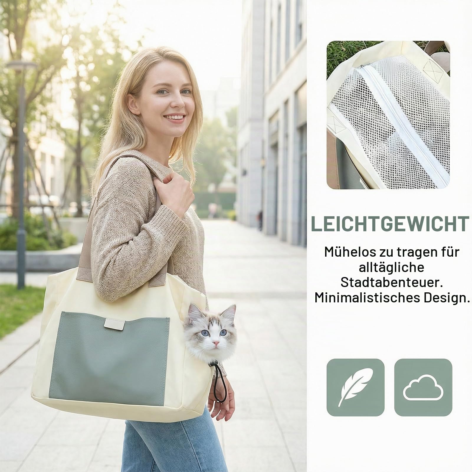 Haustiertasche bis 10kg, Tragetasche Katze zum Umhängen, Hundetasche für Kleine Hunde, Kleine Haustiere Transporttasche Canvas Tasche Unisex Umhängetasche Schultertasche