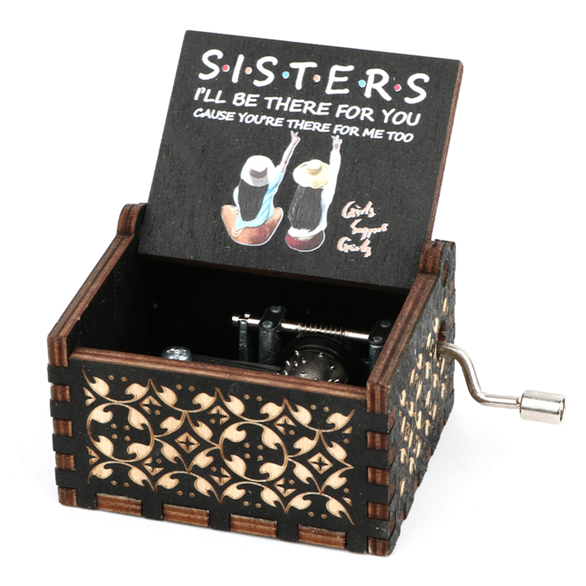 SHININGGIFTDESIGN Sister Music Box Gifts from Sister and Friend-You are My Sunshine Wooden Mechanism Engraved Musical Boxes Cute Vintage Craft Home Decor Birthday Gift for Sister Siblings Women