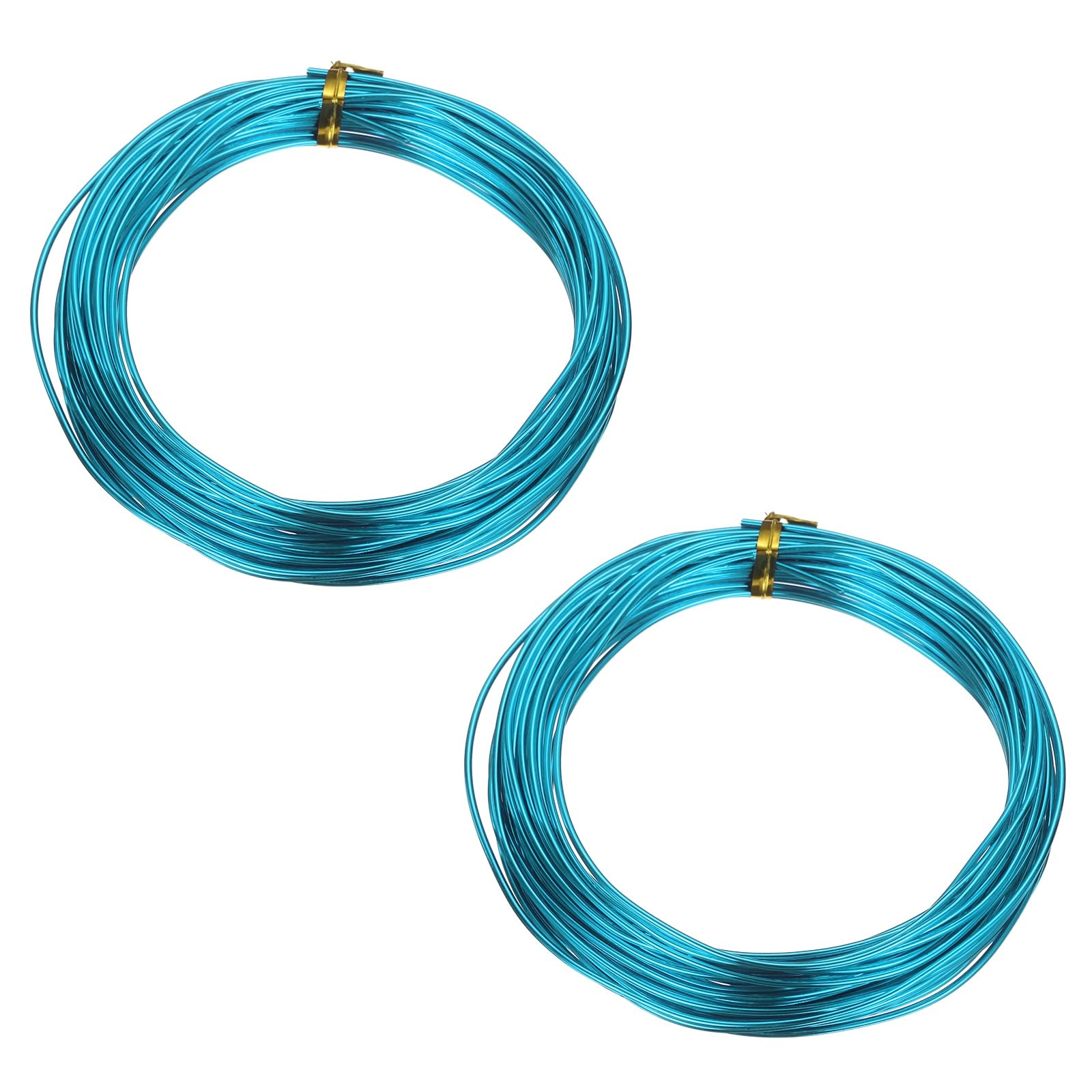 sourcing map 2 Roll Bonsai Wire 1.5mm Each Roll 32.8ft (10m) Anodized Aluminum Bonsai Wire for Gardening Tree Branch Fixing DIY Crafting, Light Blue