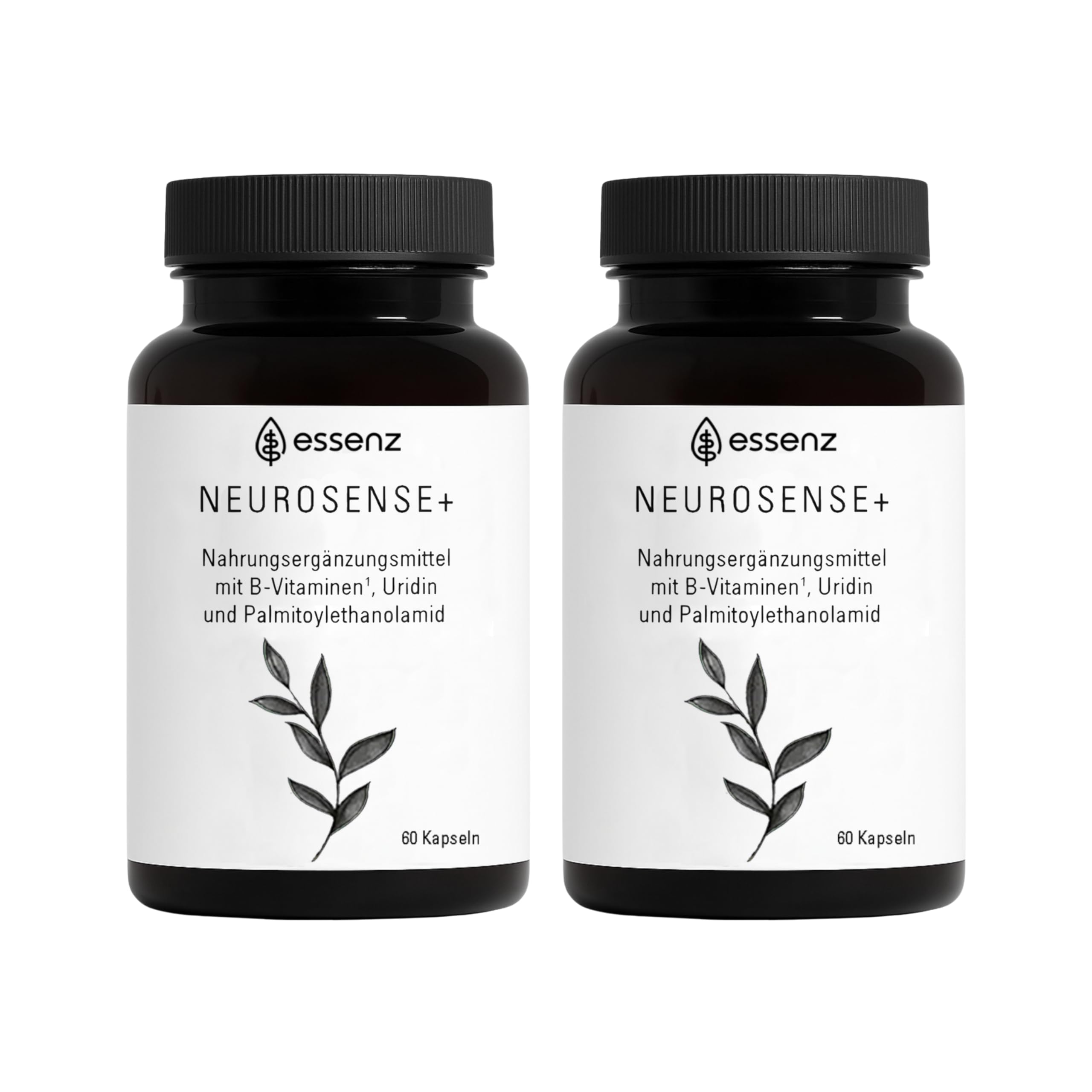 ESSENZ - Neurosense+ Kapseln - Zur Unterstützung der normalen Zell- und Nervenfunktion. Natürliche Kapseln mit Folsäure sowie Vitamine B6 & B12. Made in Germany