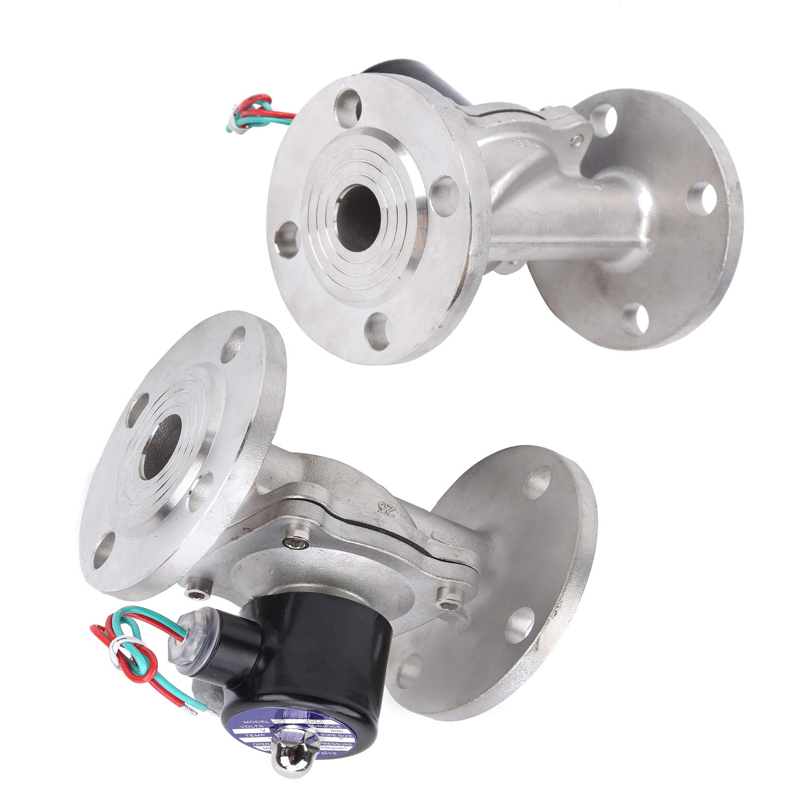 Cocoarm Elettrovalvola Elettrovalvola Acqua in Acciaio Inossidabile G1in DC12V Ad Azione Diretta 304 NBR da 0 a 1,0 MPa da 23 a 176 F per il Controllo dell'Acqua, Aria e Olio Nei Sistemi