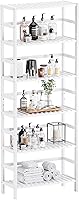 Vista 1 de HITNET Bookshelf, 6-Tier Tall Bookcase Freestanding Bamboo Book Shelf Bathroom Storage Organizer with Adjustable Shelves, White