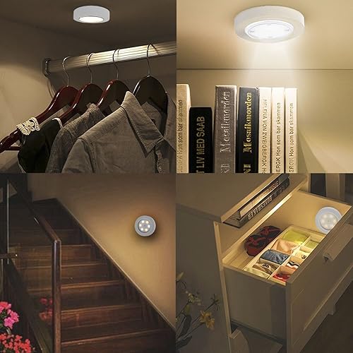 Miniatura 6 de Luz de clóset superbrillante con luz LED a pilas luz nocturna para clóset armario dormitorio almacenamiento cobertizo pasillo escalera estante de