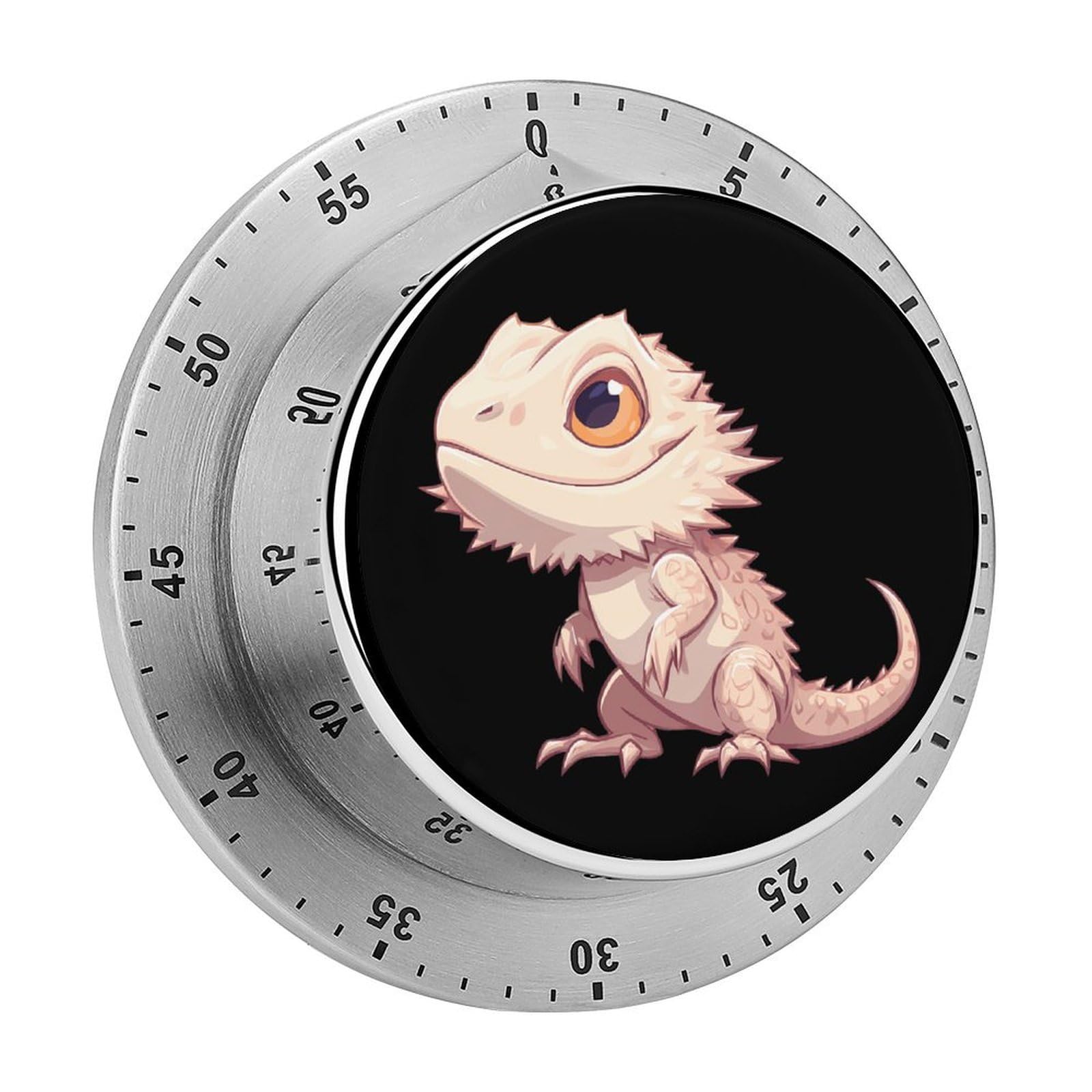 Cartoon Bearded Dragon Mechanical Timer with Alarm for Kitchen Cooking Productivity Stainless Steel Timers