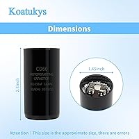 Vista 3 de 161-193 uf/MFD 110-125 VCA ±20% 50/60 Hz CD60 Condensador de arranque de motor redondo para Hayward Super Pump utilizado en motores de 110 voltios