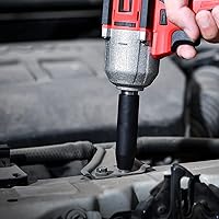 Vista 5 de Auniwaig Zócalo de impacto poco profundo de 1/2", métrico de 6 puntos, enchufes poco profundos de 1-1/8", Cr-V