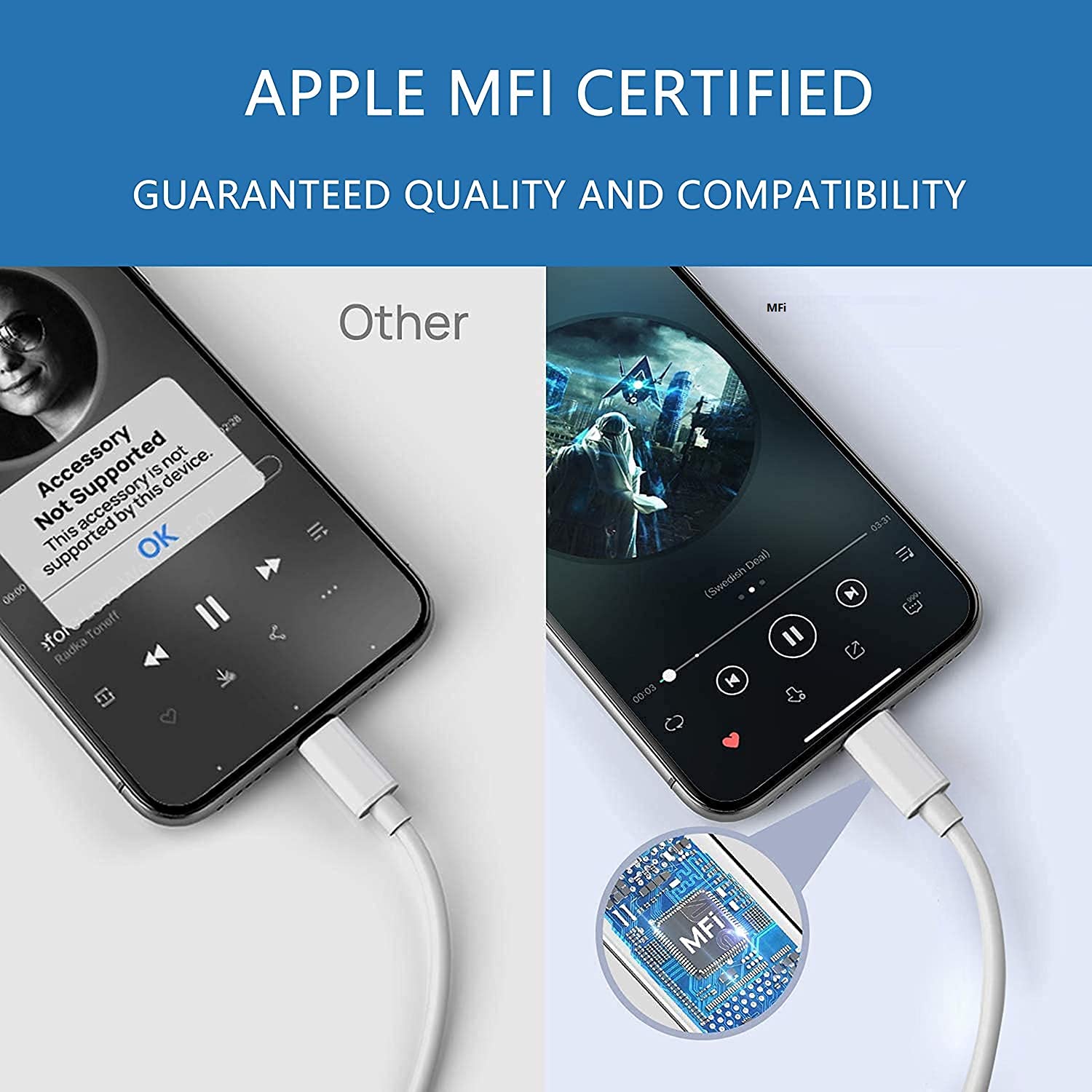 [Apple MFi Certified] Lightning to 3.5mm AUX Audio Stereo Cable, AUX Cord for iPhone Compatible with iPhone 13/12/11/XS/XR/X/8/7/iPad, iPod to Car Stereo, Speaker, Headphone, Support All iOS (White)
