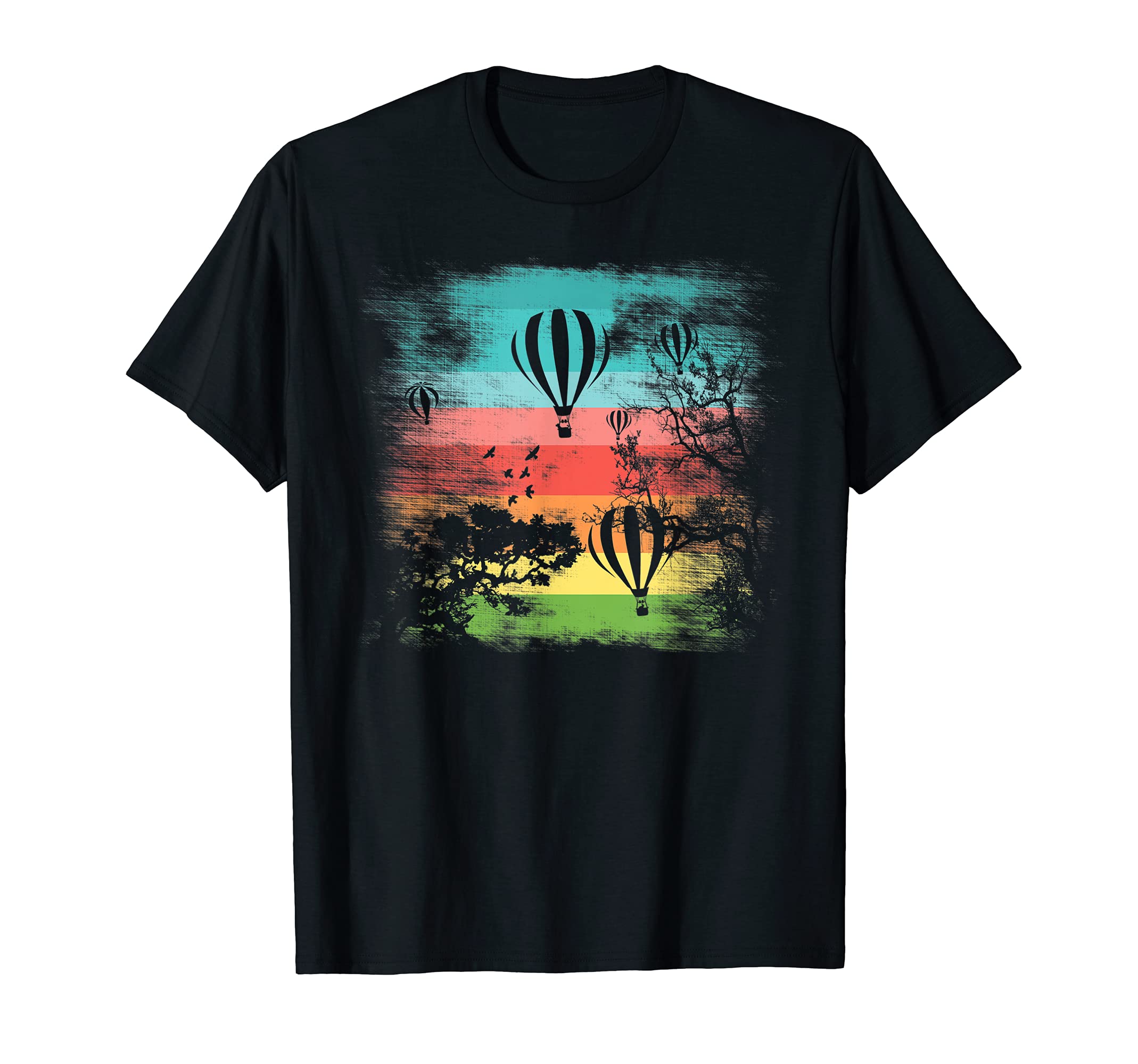 Hot Air Balloon Festival Rides Aviation Ballooning Adventure T-Shirt, Black