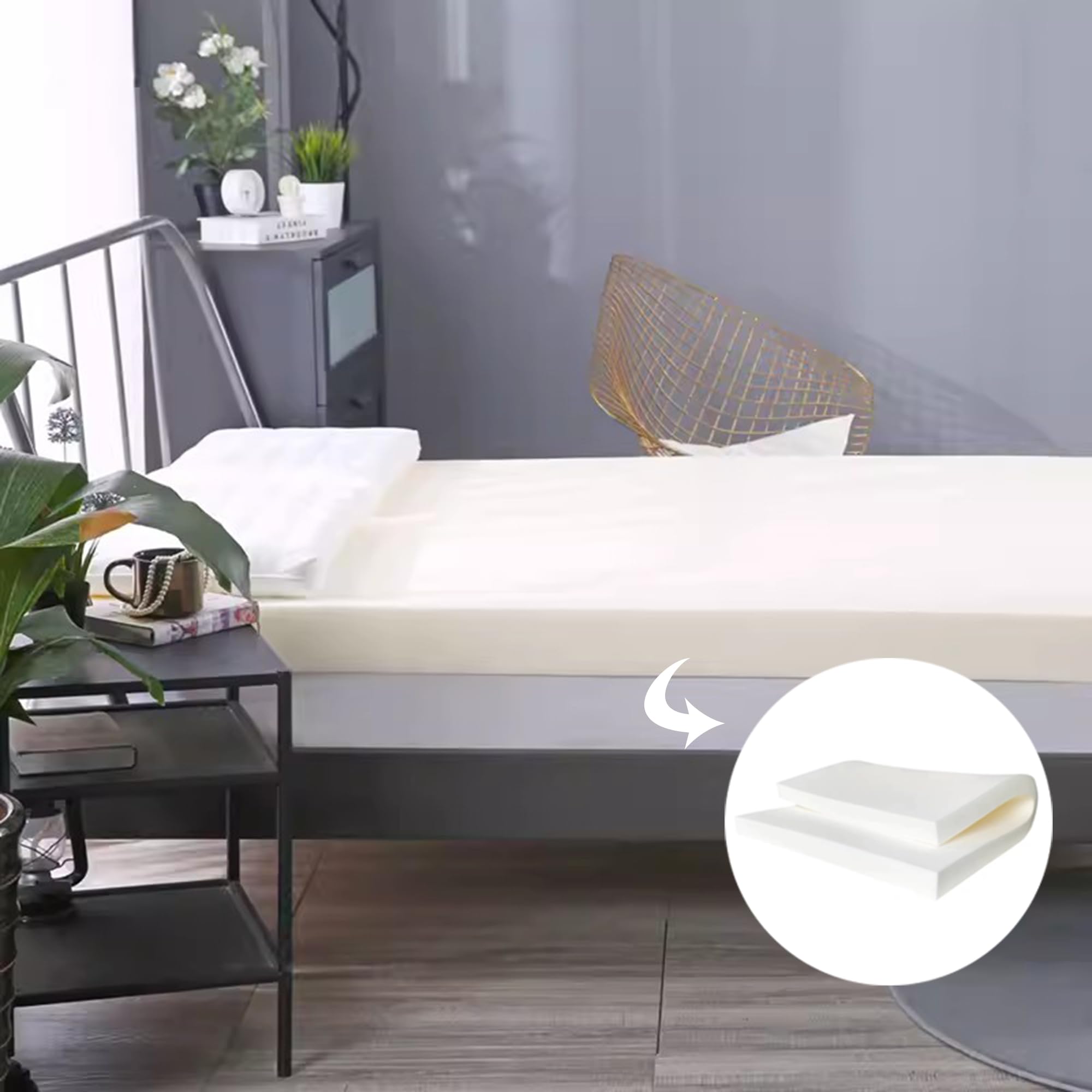 Espuma firme blanca de alta densidad, relleno de espuma de repuesto para tapicería, acolchado de espuma para sillones, ventanas, asientos, cojines de sofá y suelo (grosor de 10 cm, 90 x 45