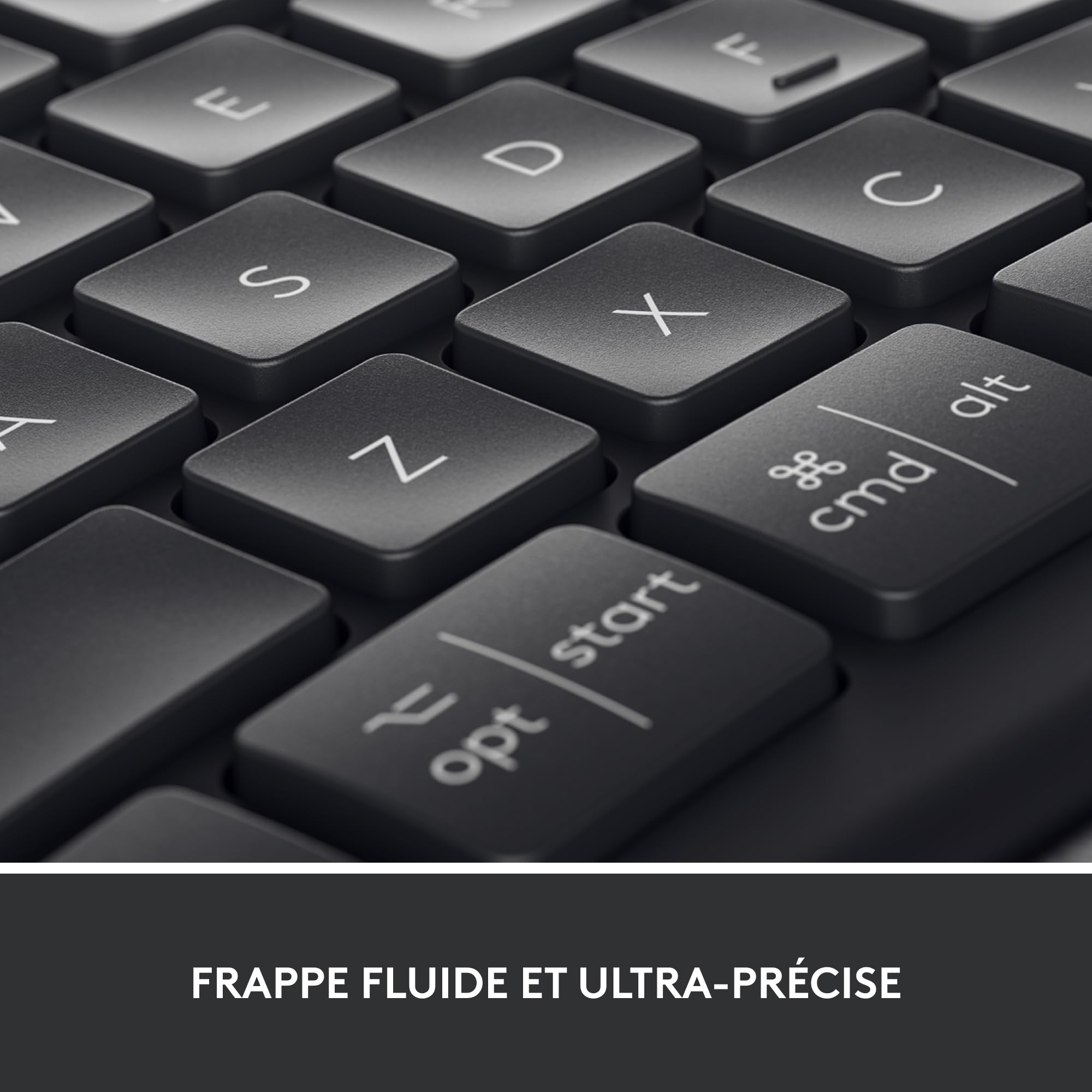 Logitech Ergo K860 Clavier Ergonomique sans Fil - en Deux Parties, Repose Poignet, Frappe Naturelle, Bluetooth et Connectivité USB, Compatible avec PC & Mac, Clavier Français AZERTY - Gris