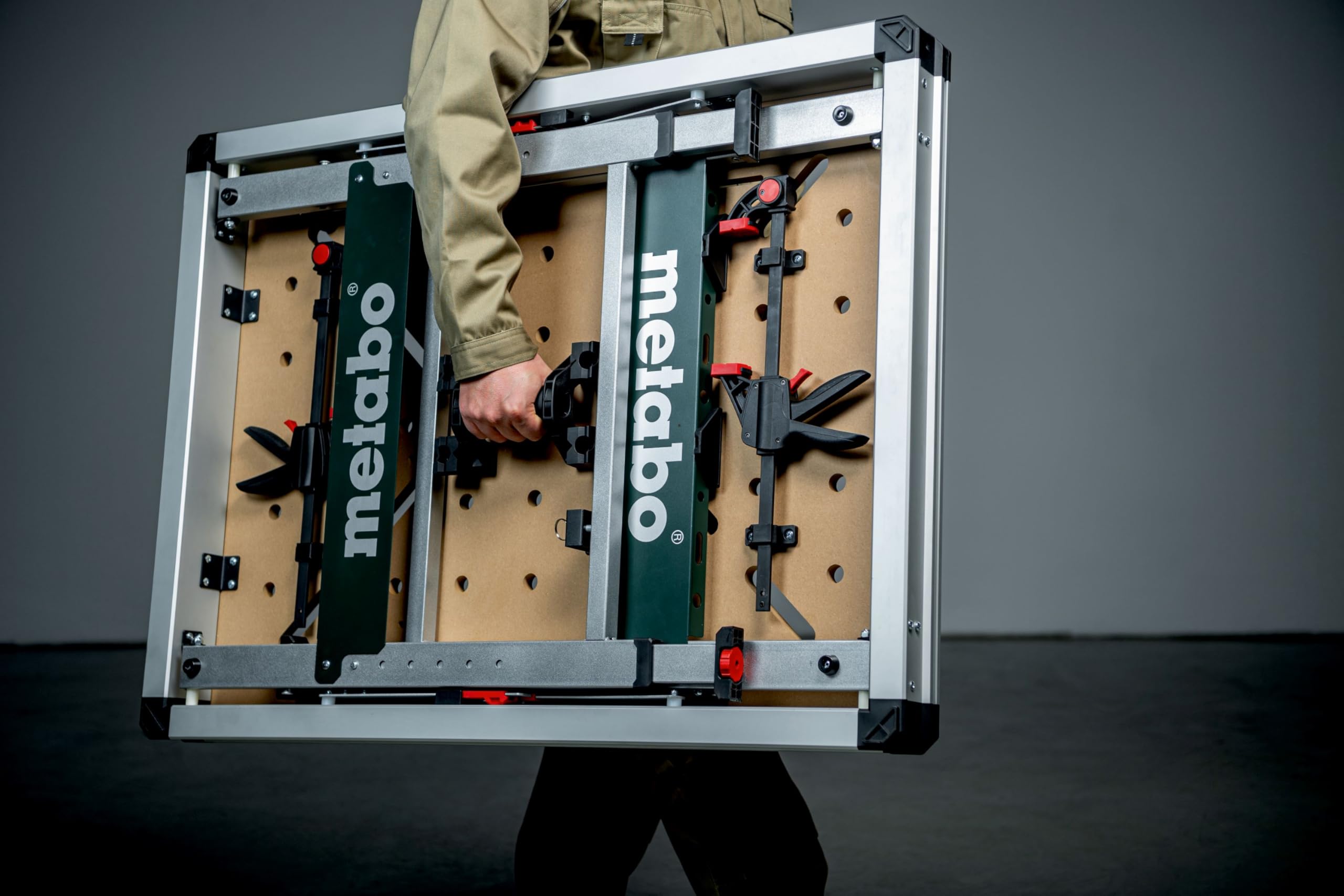 Metabo Tavolo multifunzione MWB 100, banco da lavoro mobile, tavolo da lavoro, banco da lavoro con gambe regolabili in altezza 626991000