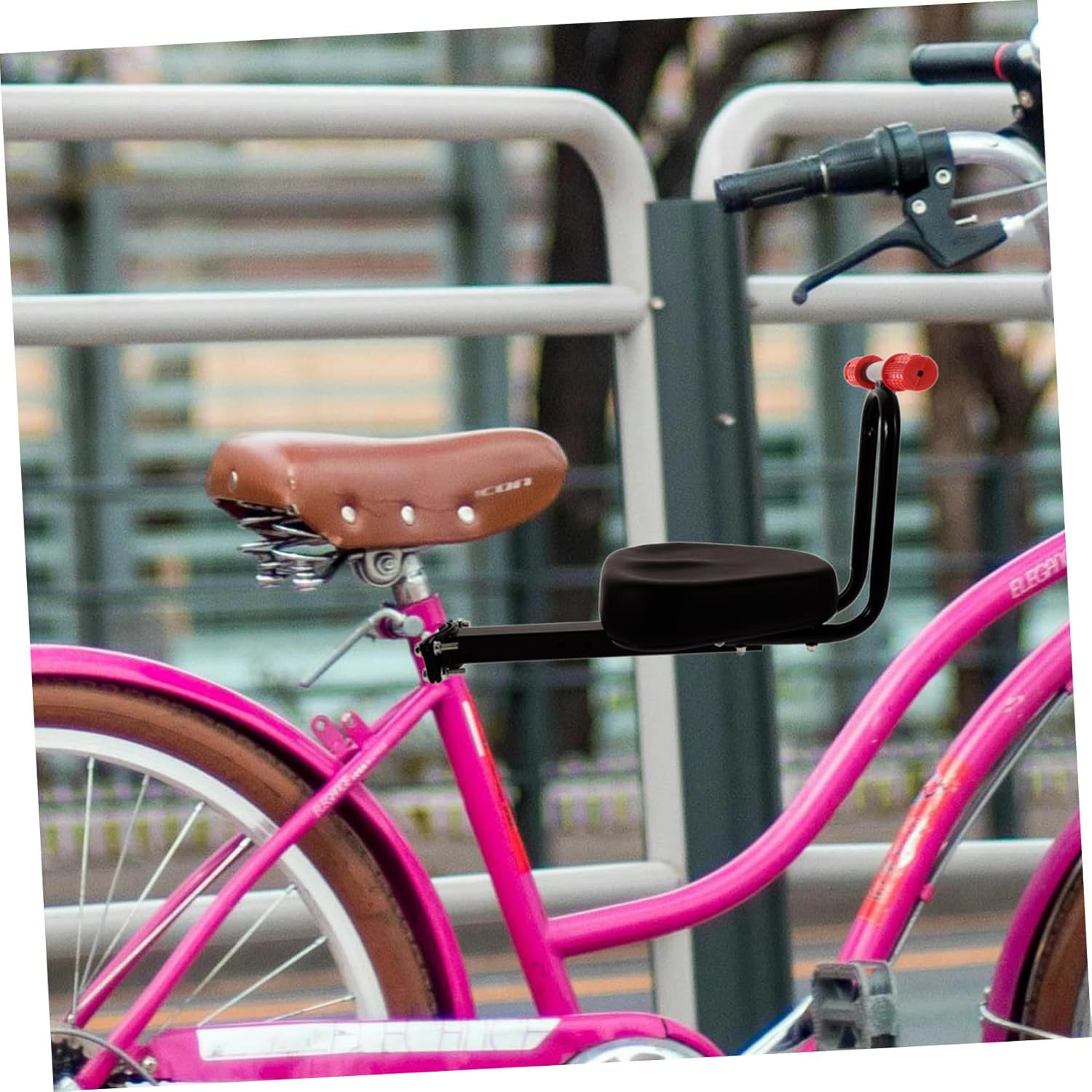 Front Mounted Kids Bike Seat for Mountain Bikes Black Armrest Safe and Comfortable Child Bicycle Carrier Suitable for Boys and Girls