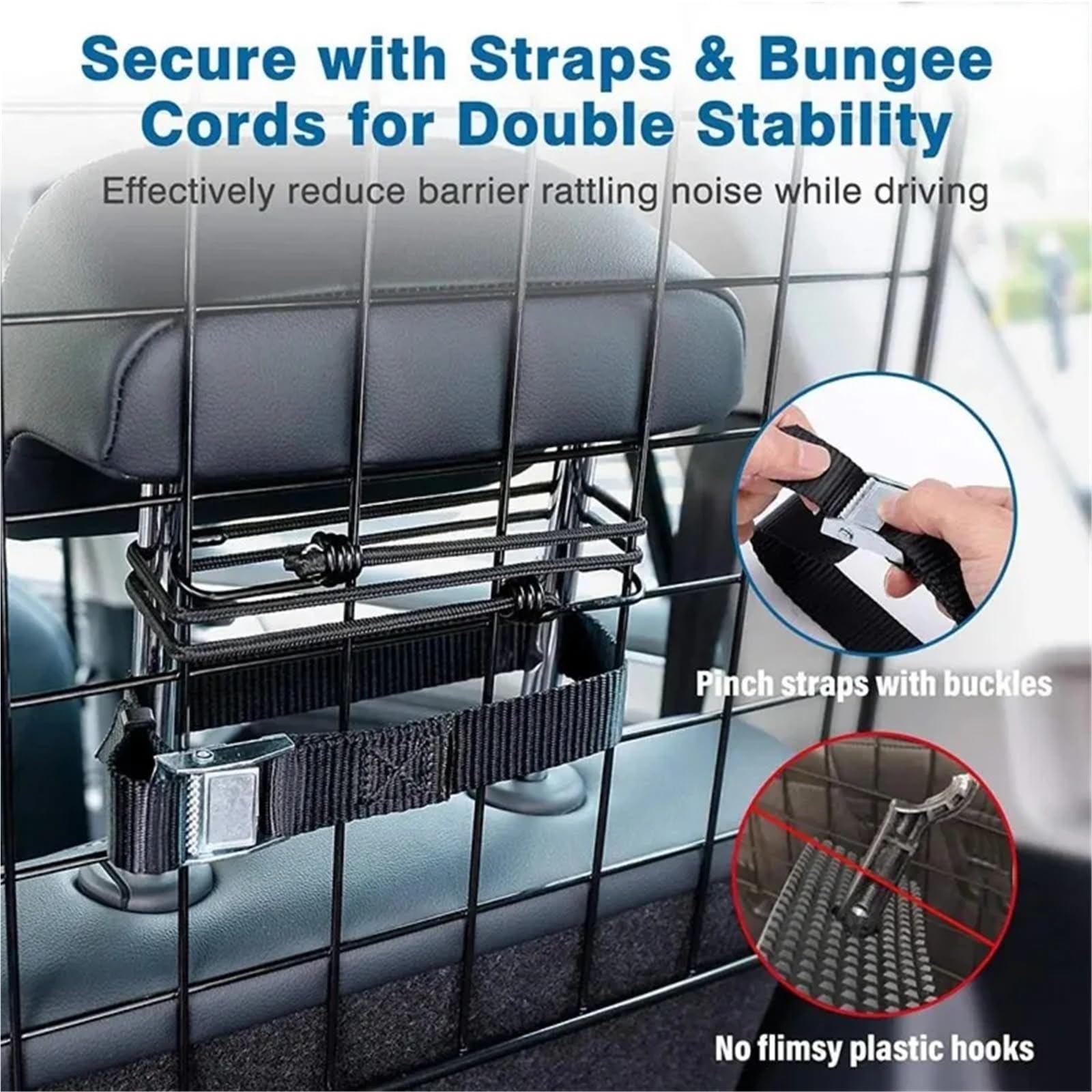 Barrera de coche ajustable para perro, transpirable, divisor de maletero de mascotas, red de protección de viaje para perros, accesorios de viaje