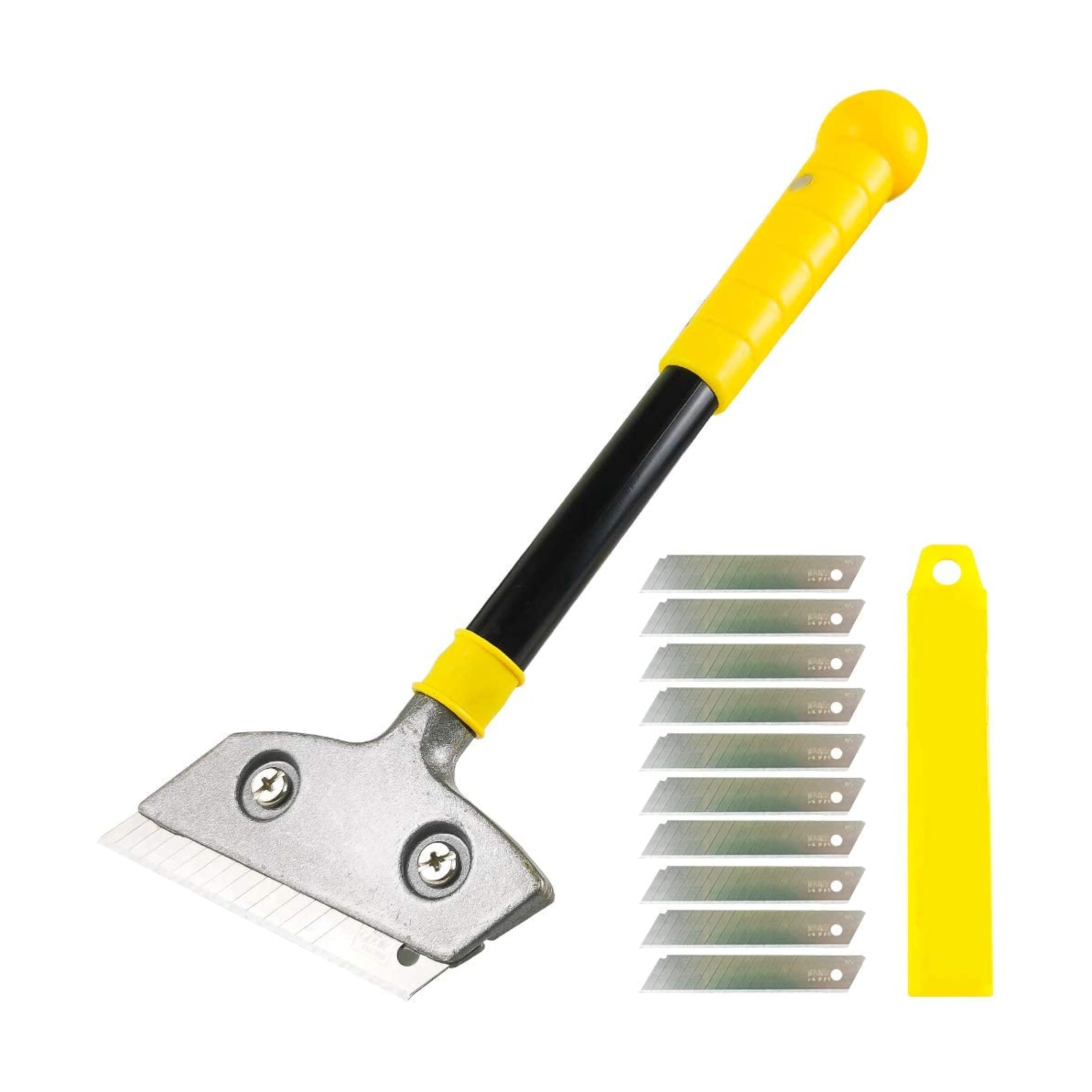 AVMPHD Metal Razor Blade Scraper, Long-Handle Putty Knife, with 10 Blades Set Paint Scraper for Wood, Window Glass Wallpaper Remover, Painting Stripping Tools, Tile Adhesive Removal 4-inch (B0CTZFD5YM) Amazon Price History, Amazon Price Tracker