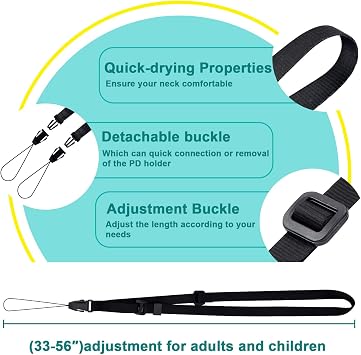iGuerburn PD Catheter Holder for Baxter | Peritoneal Dialysis Catheter with 2 PCS Adjustable Necklace Lanyard - Black