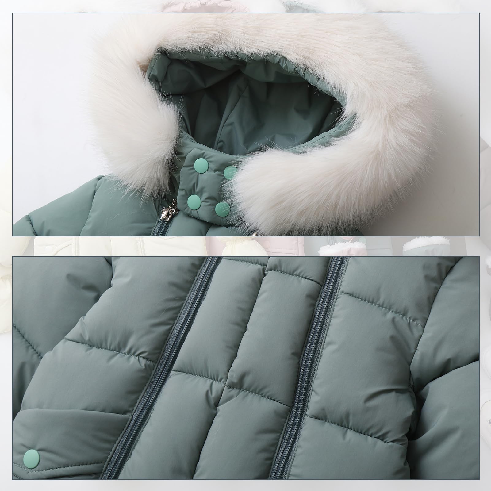 Mono de nieve para bebé con capucha de pelo