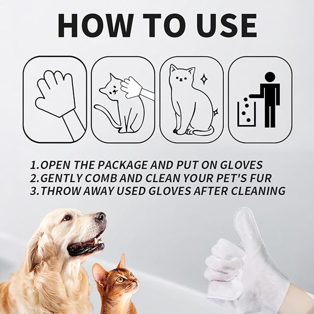 Foto 5 de 7 de Jelaqmot 12PCS Rinse Free Dog Shampoo Mitts