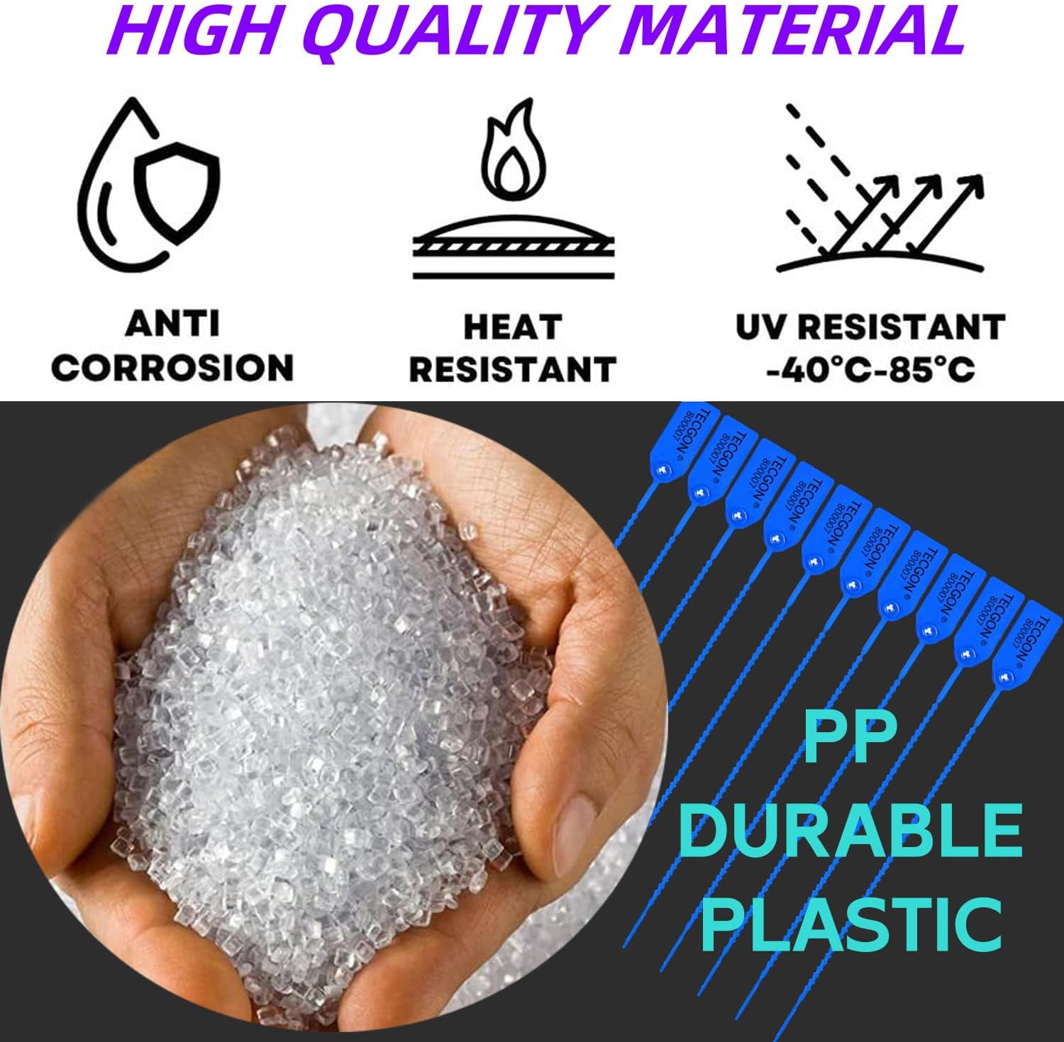 1000 Pack Plastic Tamper Seals Fire Extinguisher Tags Security Tags Seals Safety Numbered Zip Ties Labels Safety Disposable Self Locking Signage 9.84 inch Length - Image 5