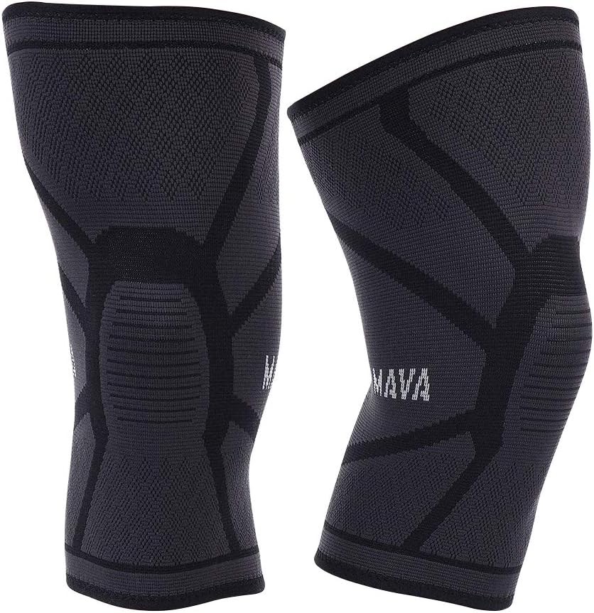Mava Sports Knee Compression Sleeve Support (Black, Large)