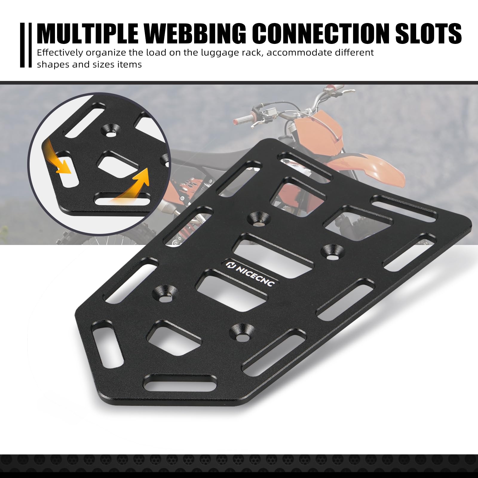 NICECNC Portaequipajes Trasero Negro Compatible with EC250 2021-2025 Compatible with FC 501 2015-2018 Compatible with 125 SX 2015-2025