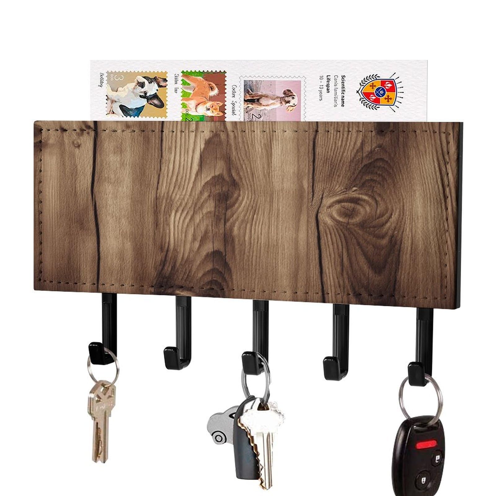 Support mural pour clés en bois auto-adhésif pour ne plus perdre vos affaires