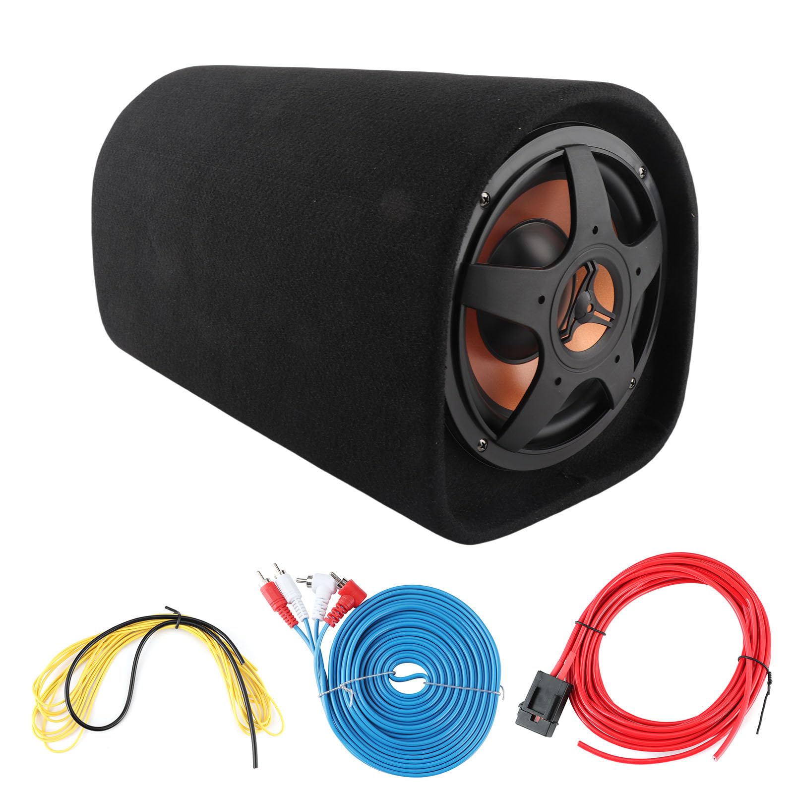SEAFRONT Subwoofer per Auto, Subwoofer Audio per Auto in ABS da 12 V in Pelle, Massima 200 W, Protezione da Cortocircuito, Bassi Profondi, Installazione Semplice per e Utenti di Aggiornamenti Audio