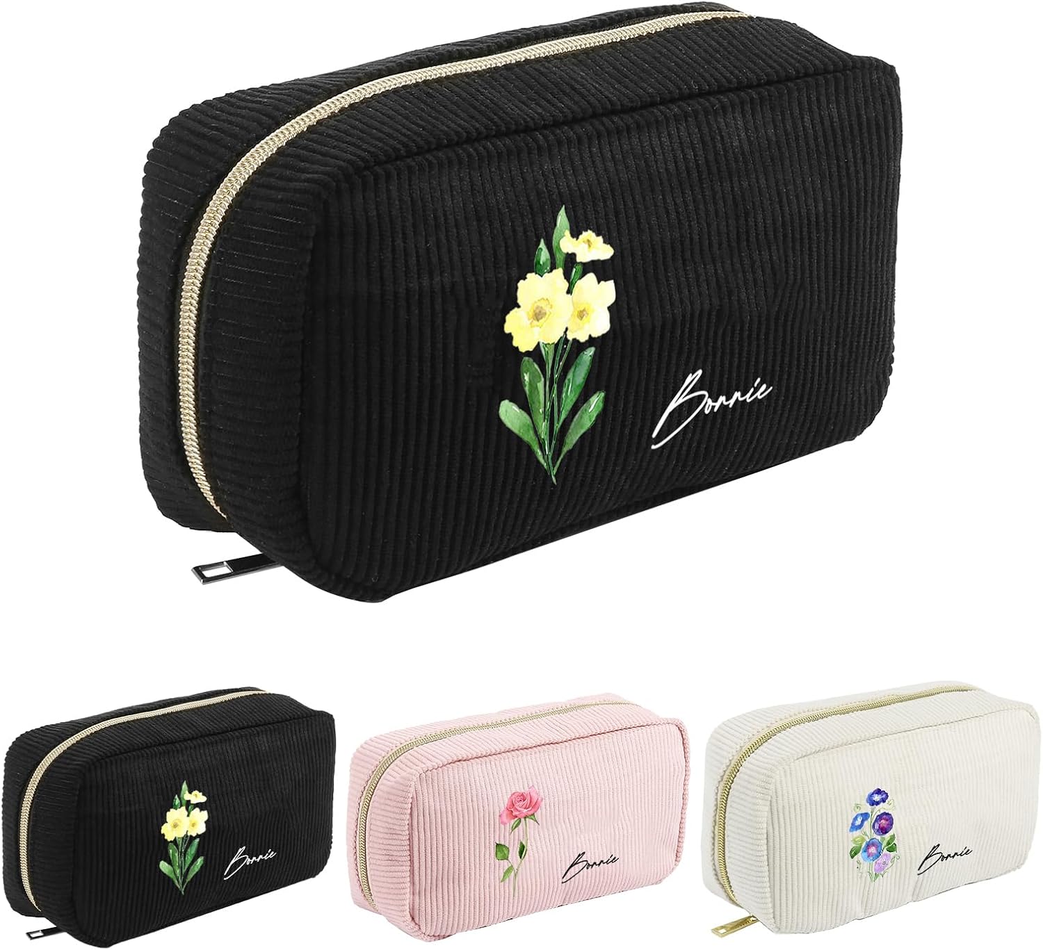 Glimmerday Personalized Cosmetic Bag for Women Customized