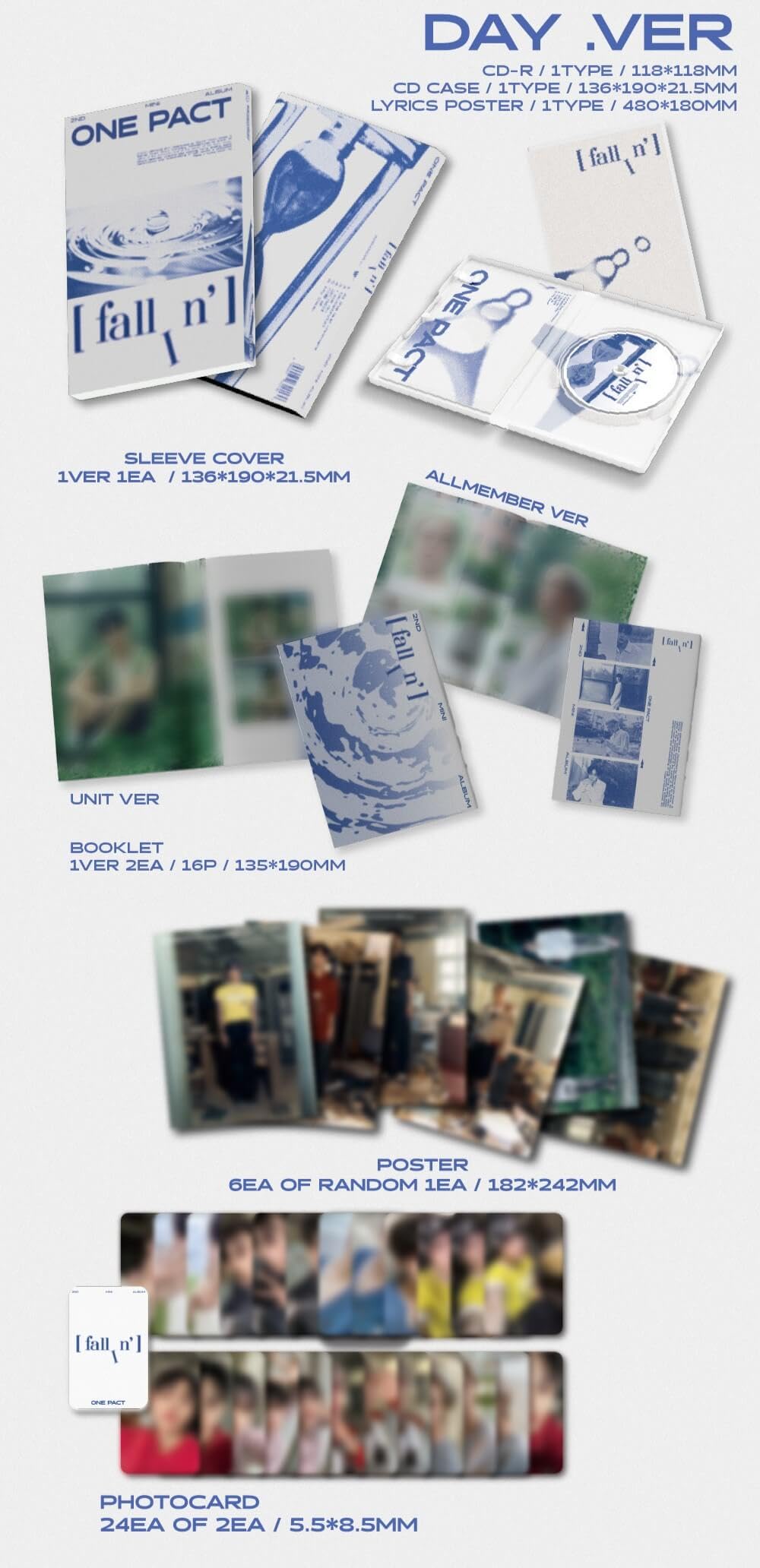 One PACT 'fallIn' Album – Night Ver. (standaard) + Pre-order Voordelen + Extra Fotokaarten, Release 18-10-2024