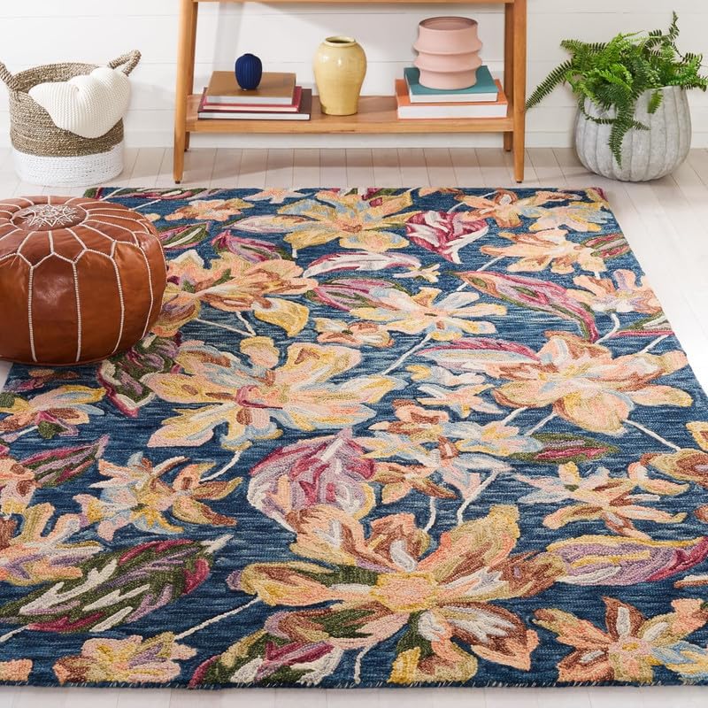 Image of Modern Abstract Hand Tufted Wool Floor Carpet for Home decore Living Room|Home and Bedroom & Hall 6x9 feet (180 x 270cm) BlueH22