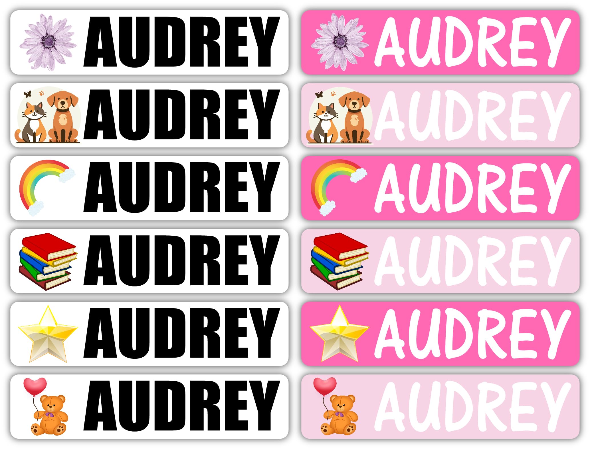 School Supplies Stickers Colorful Name Sticker Tags - 3 Rolls For Kids ...
