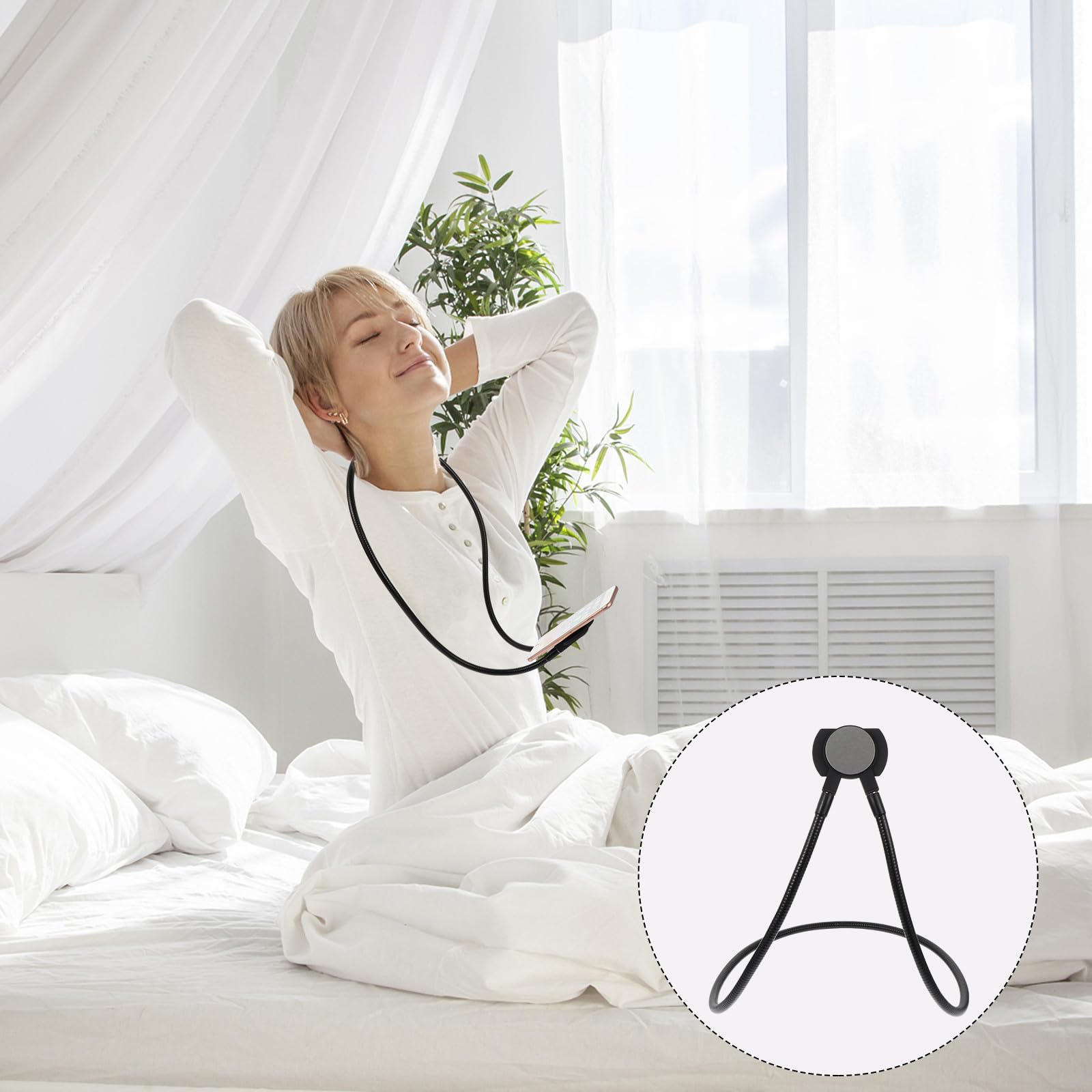 STOBAZA Supporto Magnetico per Telefono da Collo, Girevole 360°, Nero