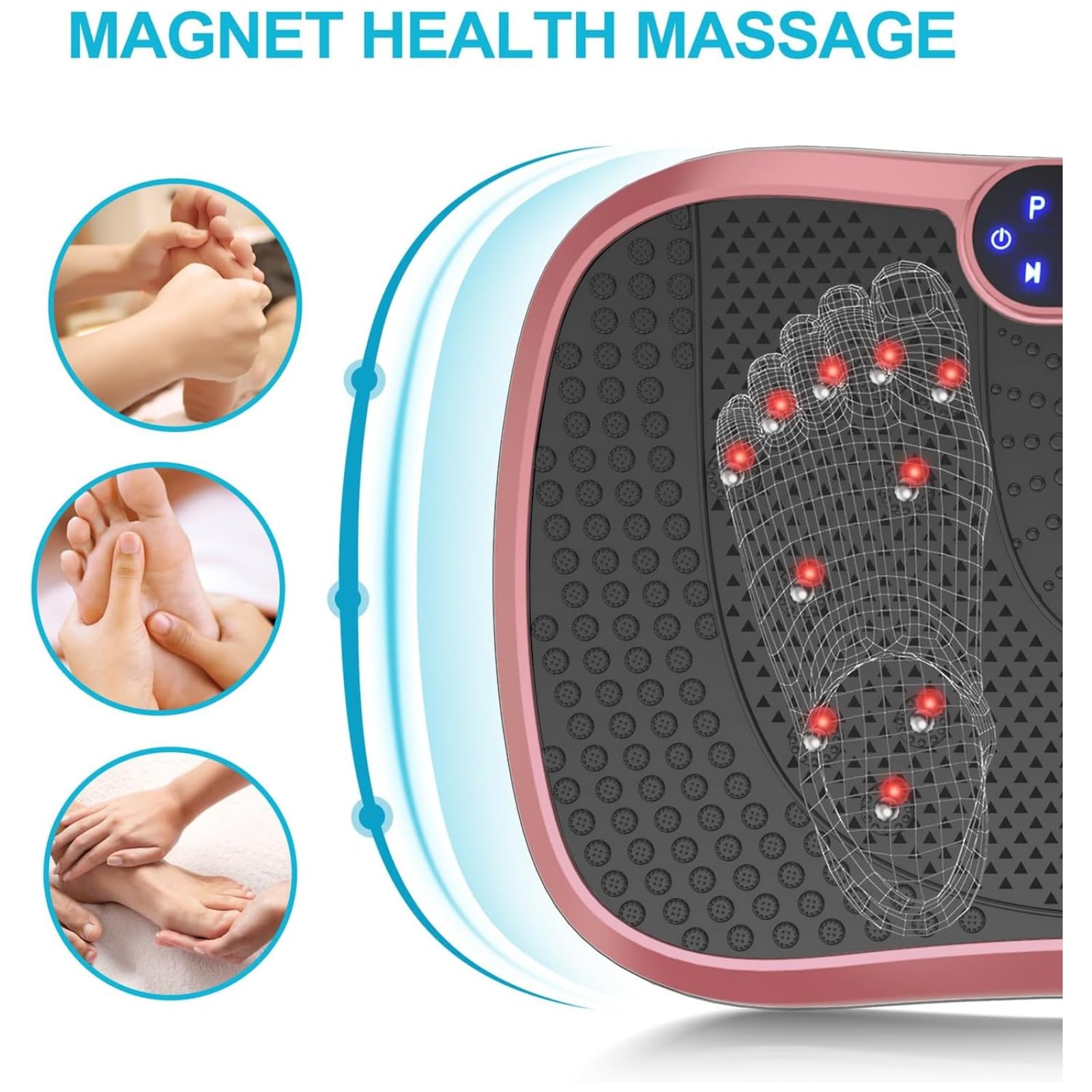 Müzikli Titreşimli Egzersiz Aleti – Tüm Vücut İçin Titreşimli Zayıflama Cihazı, Yağ Yakımı ve Ödem Atıcı, Sessiz Kullanım, Bluetooth Hoparlörlü Ev Tipi Fitness Titreşimli Zayıflama Spor Aleti, Pembe