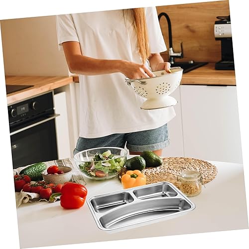 Miniatura 2 de GLEAVI 2 unids Snack Plate Picnic Plato seguro Plato de cena Plato de plástico Cubiertos de metal Bandeja de metal Plato para niños Plato de camping