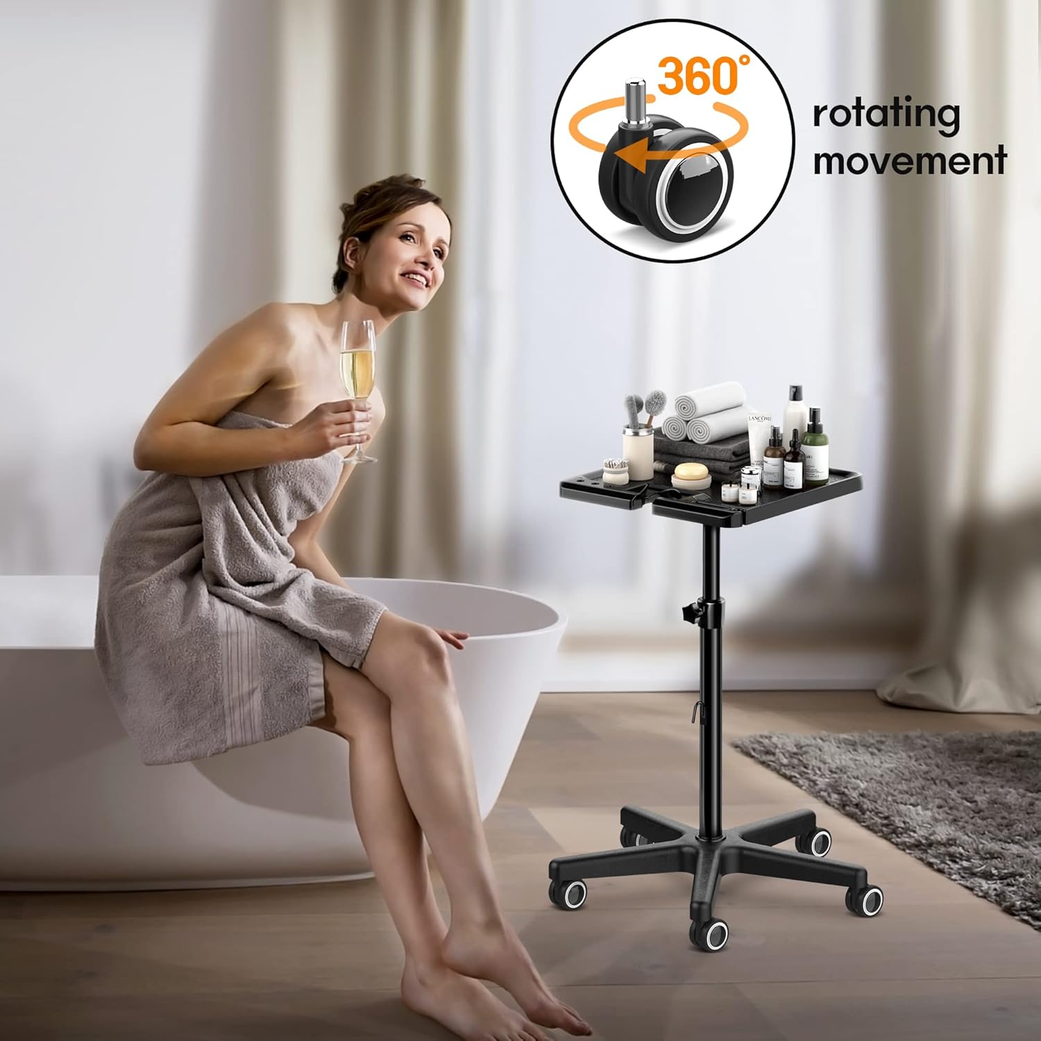 Professional Hair Salon Trolley Height Adjustment Roller SalonCart with Dry Hair Holde : Everything Else