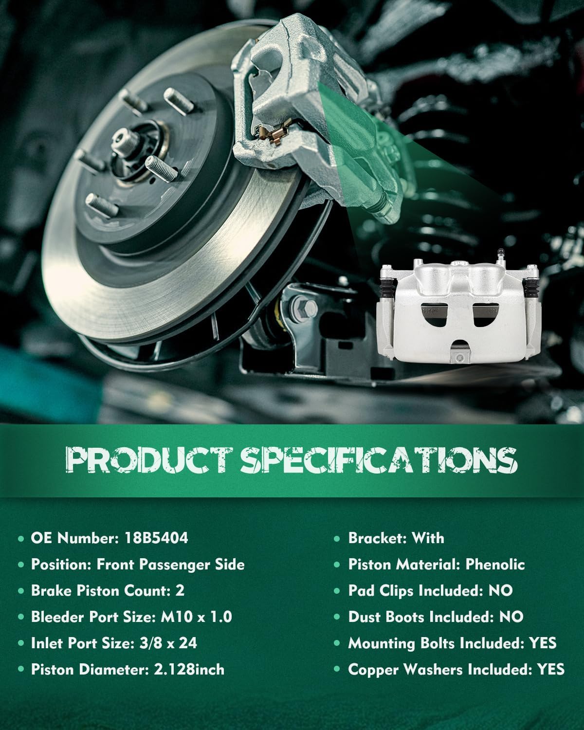 AUTOMUTO Front Right 18B5404 Disc Brake Caliper With Bracket For Ford For F-150 2012-2016 For Ford For Lobo 2011-2013