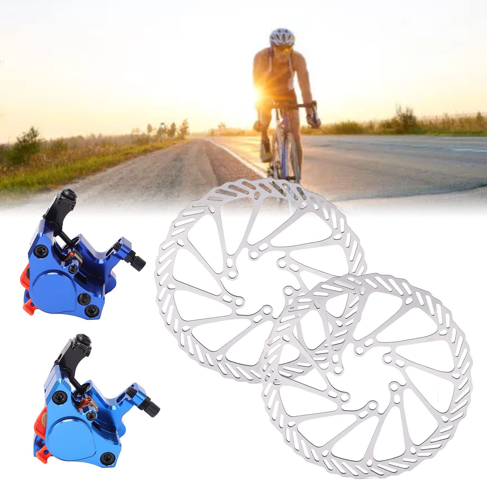 Set rotore freno a disco professionale per bici Set freno a disco in lega di alluminio lavorato a CNC sensibile per mountain bike da strada con dischi da 160 mm Pastiglie freno